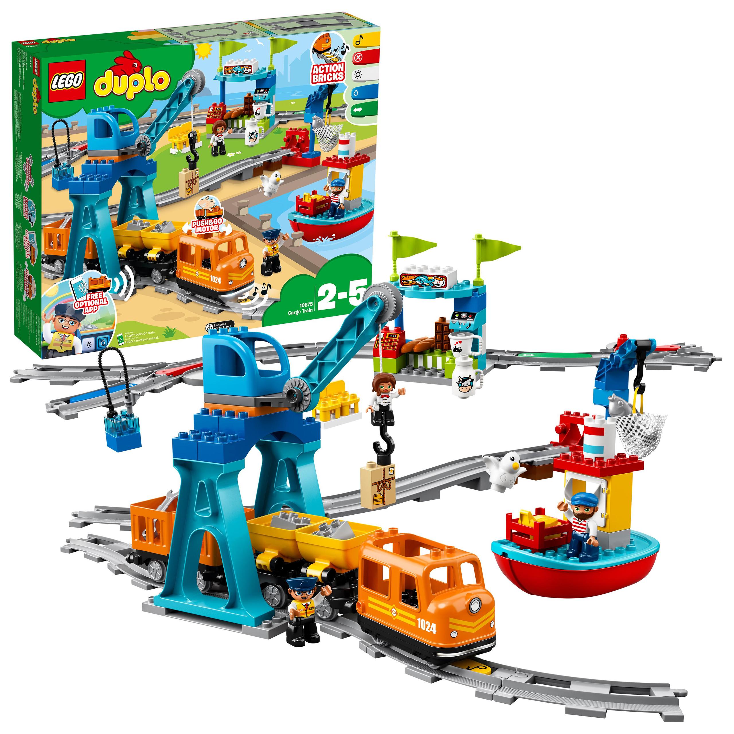LEGO DUPLO 10875 Pociąg towarowy Cargo Train Zestaw dla Dzieci Tory