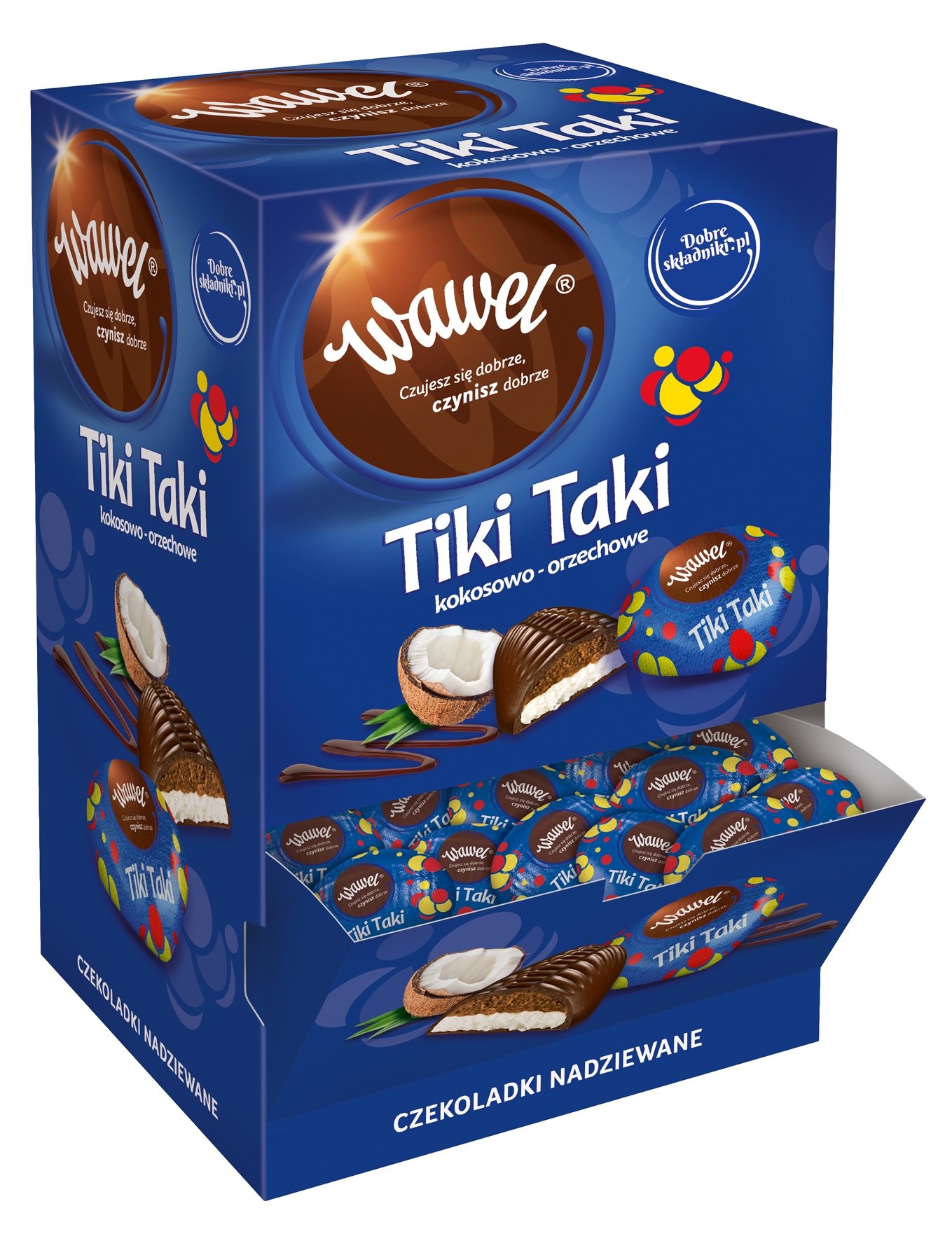 Levně Wawel Tiki Takové kokosovo-oříškové plněné čokoládky 2,2 kg/EX