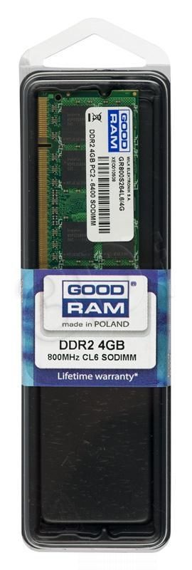 Pamięć Ram DDR2 Goodram GR800S264L6/4G 4GB 800MHZ CL6 Sodimm