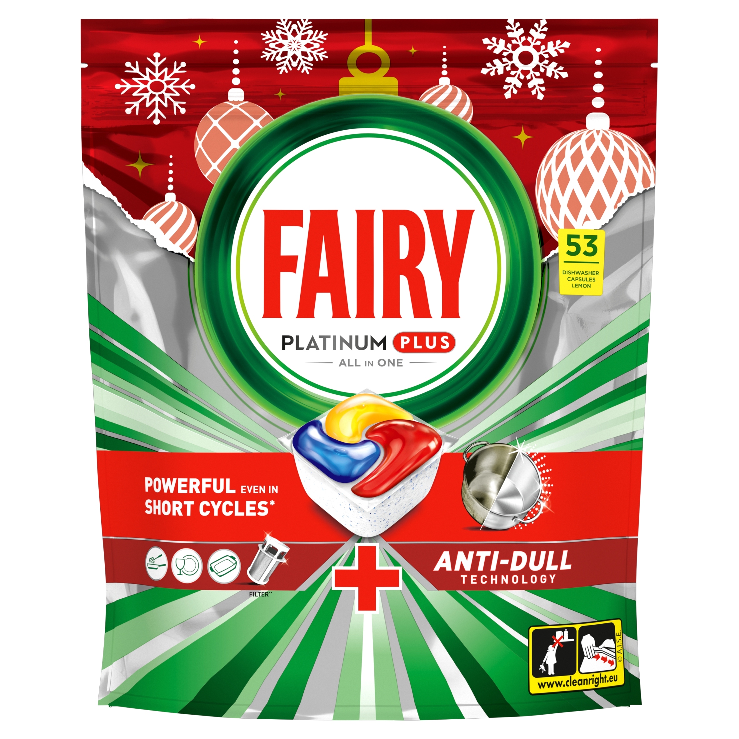 Fairy Kapsle do myčky Platinum Plus All In 1 Lemon 53 ks