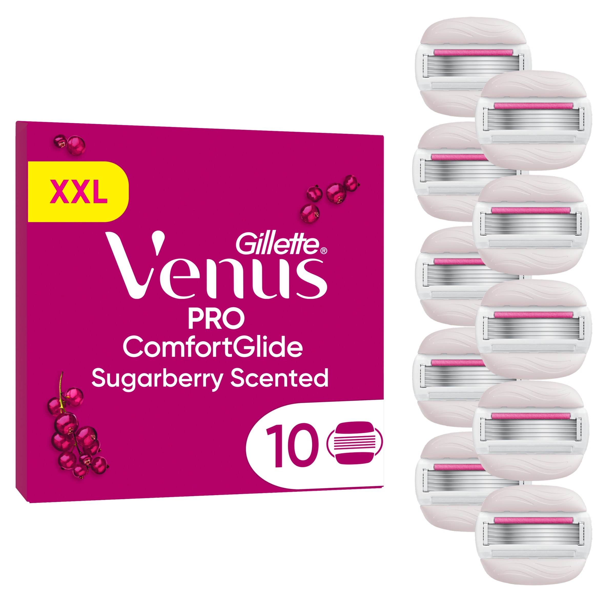 Gillette Venus Pro Comfortglide Sugarberry vyměnitelné holicí břity 10 Ks