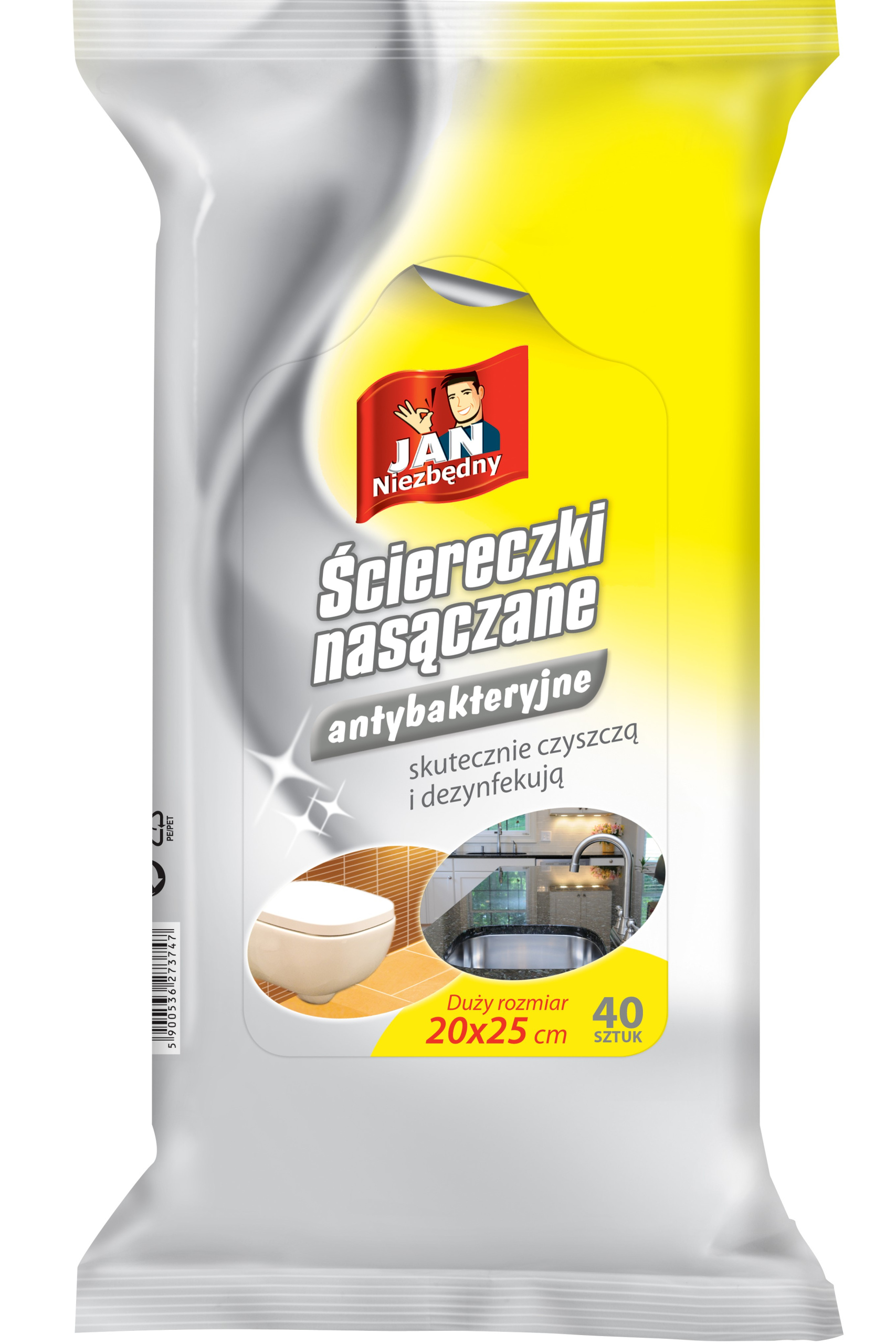 

Jan Niezbędny ściereczki antybakteryjne 40szt.