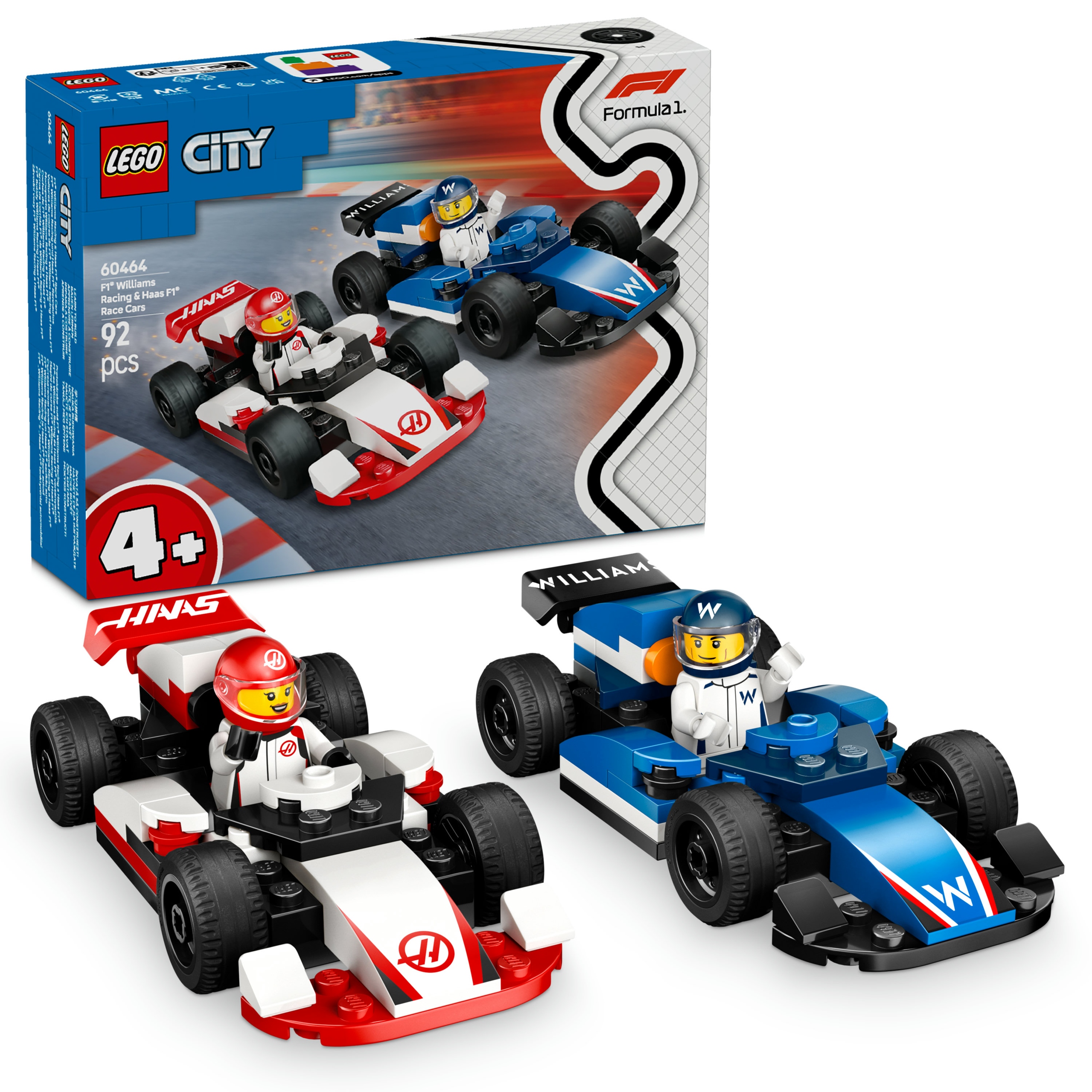 Lego City 60464 Auta Williams Racing a Haas F1 F1