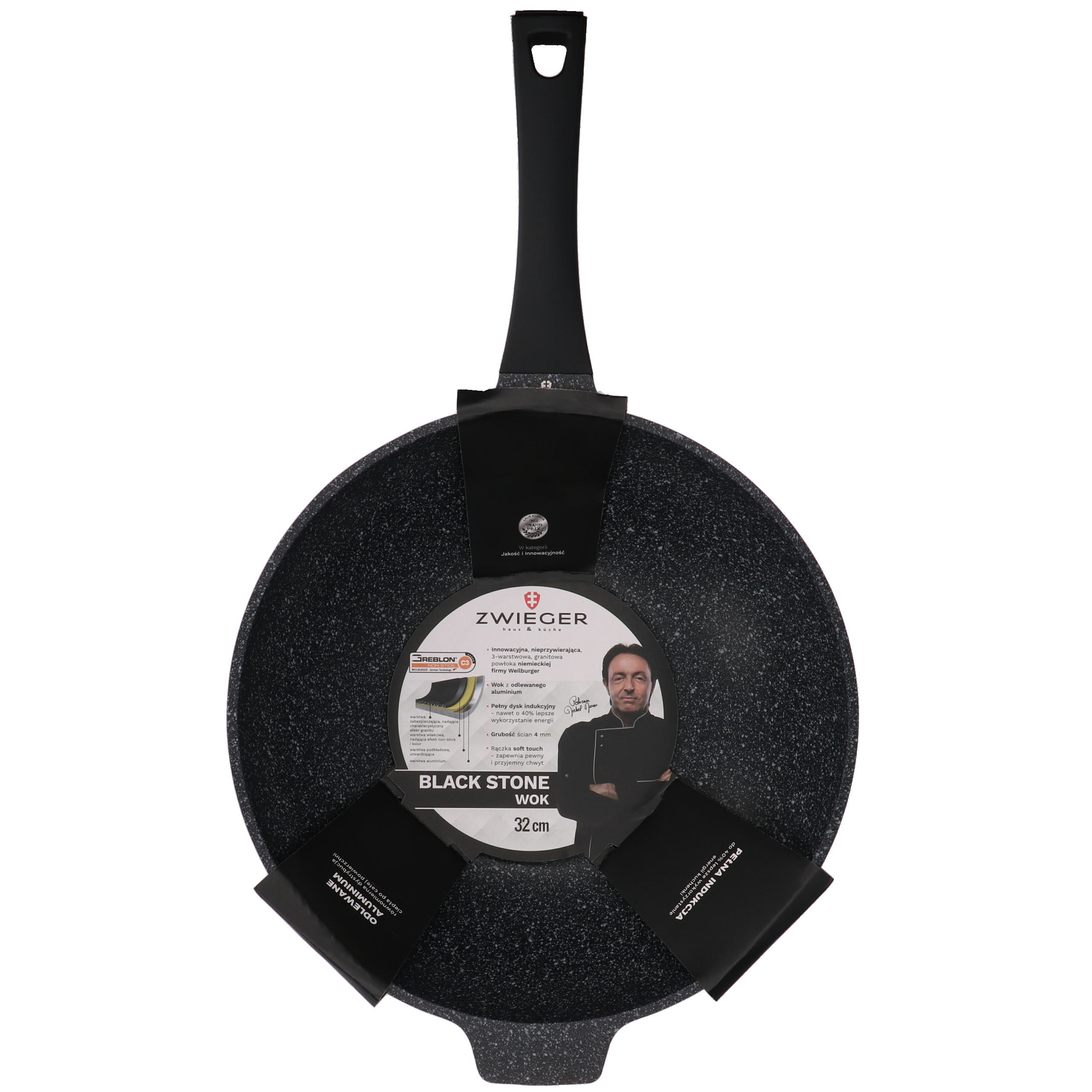 

Patelnia Wok Zwieger black stone 32 cm granitowa