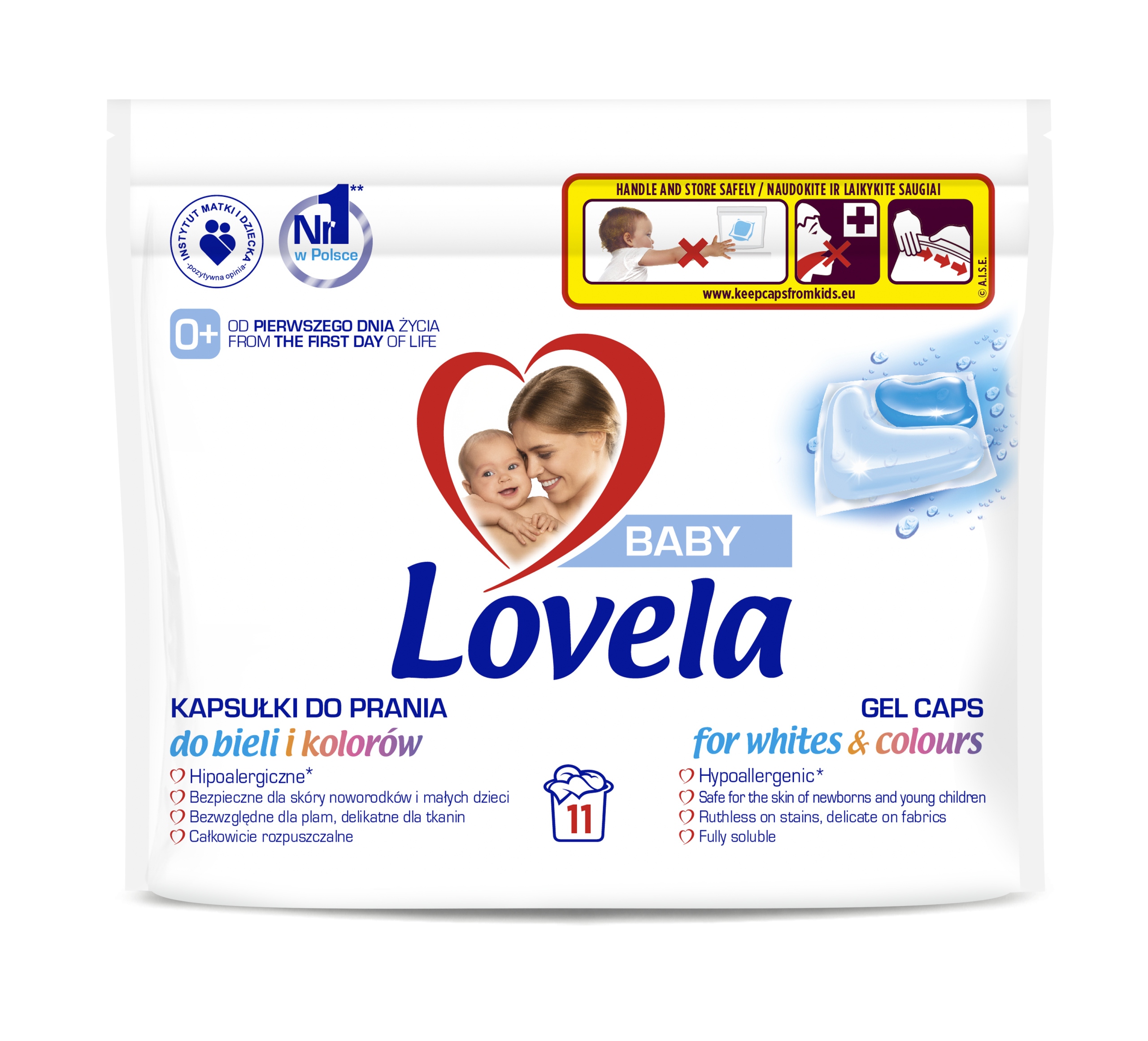 Levně Lovela kapsle na praní bílého i barevného prádla 11 ks