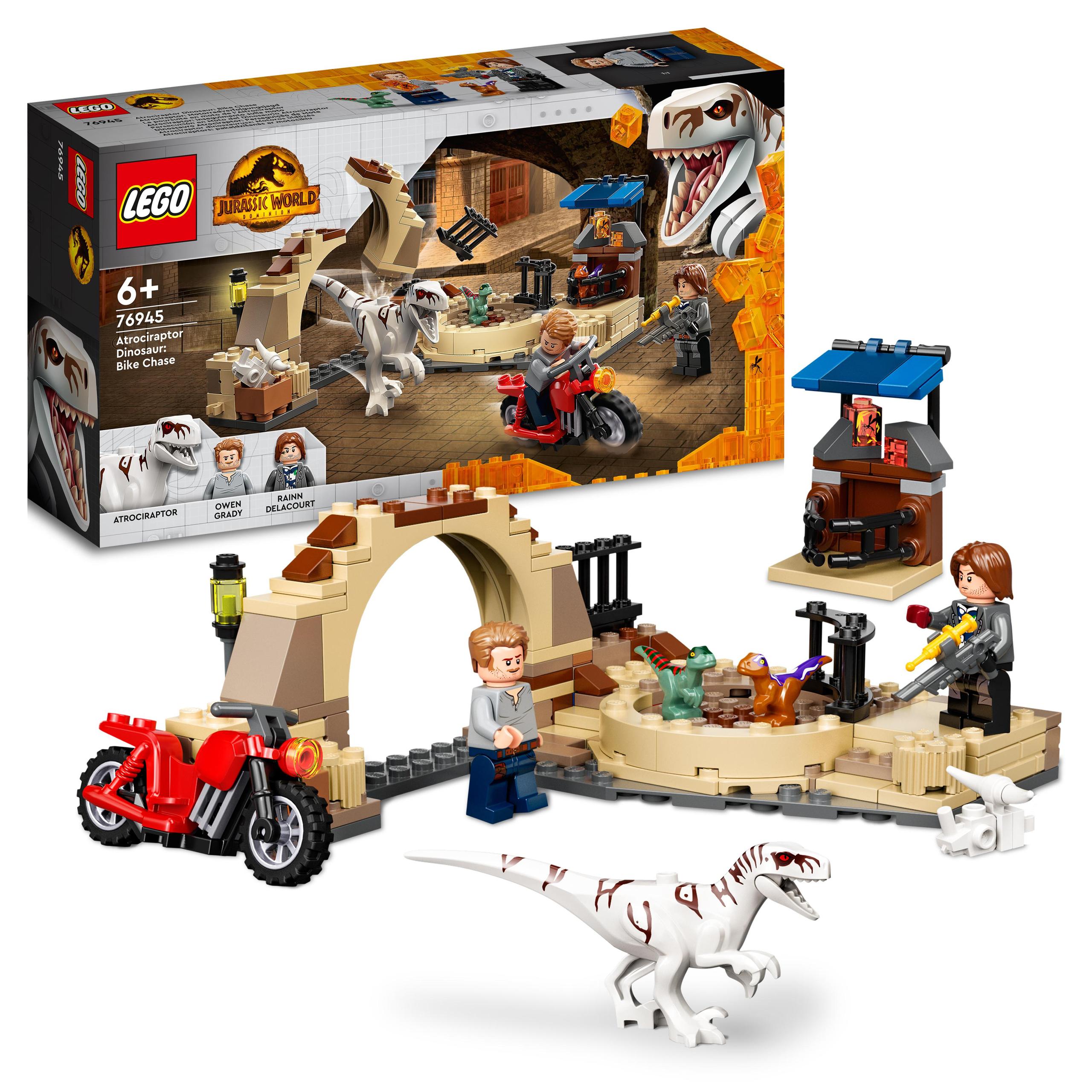Lego Jurský svět 76945 Atrociraptor: honička na motorce
