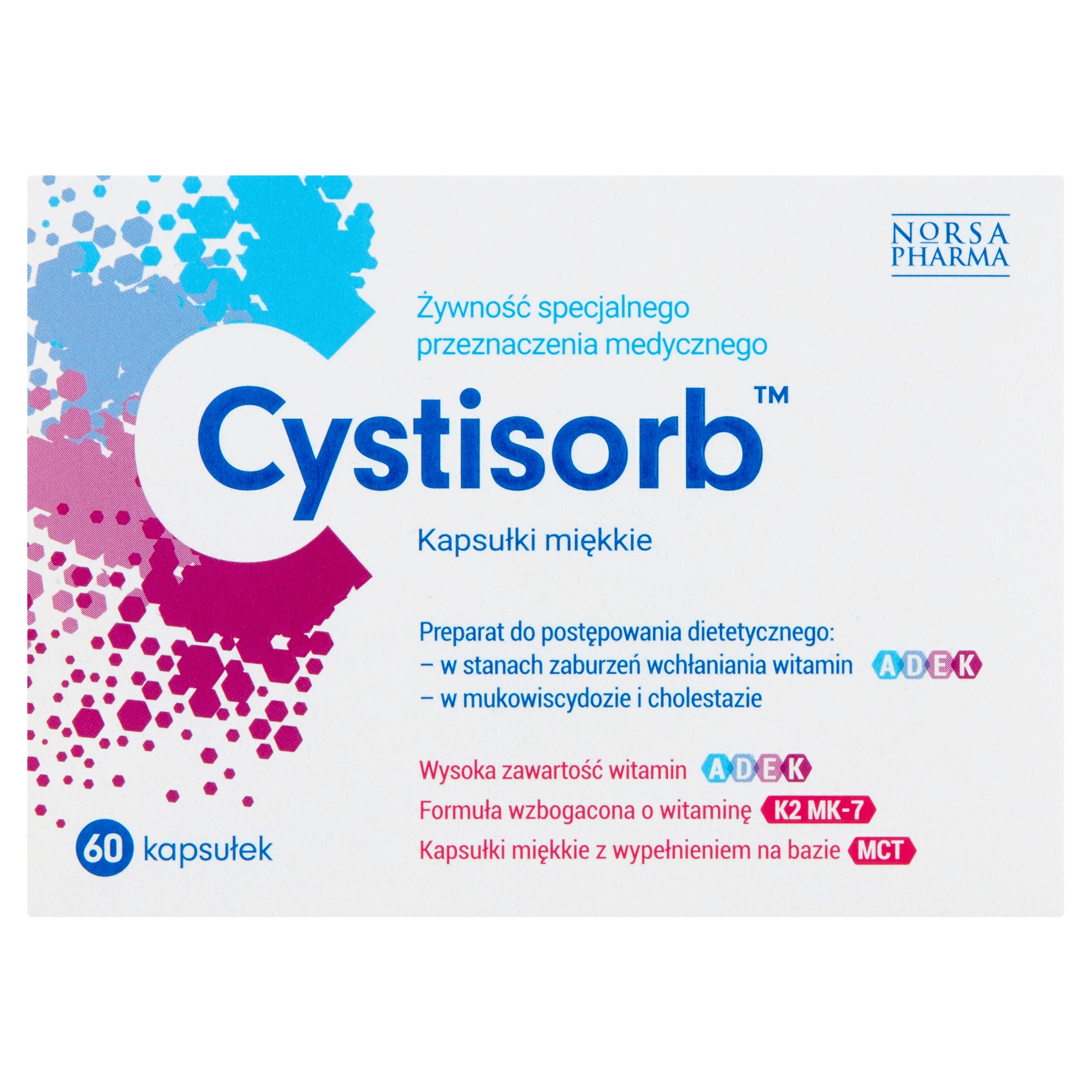Cystisorb Żywność specjalnego przeznaczenia medycznego 46,2 g (60 x 0,77 g)