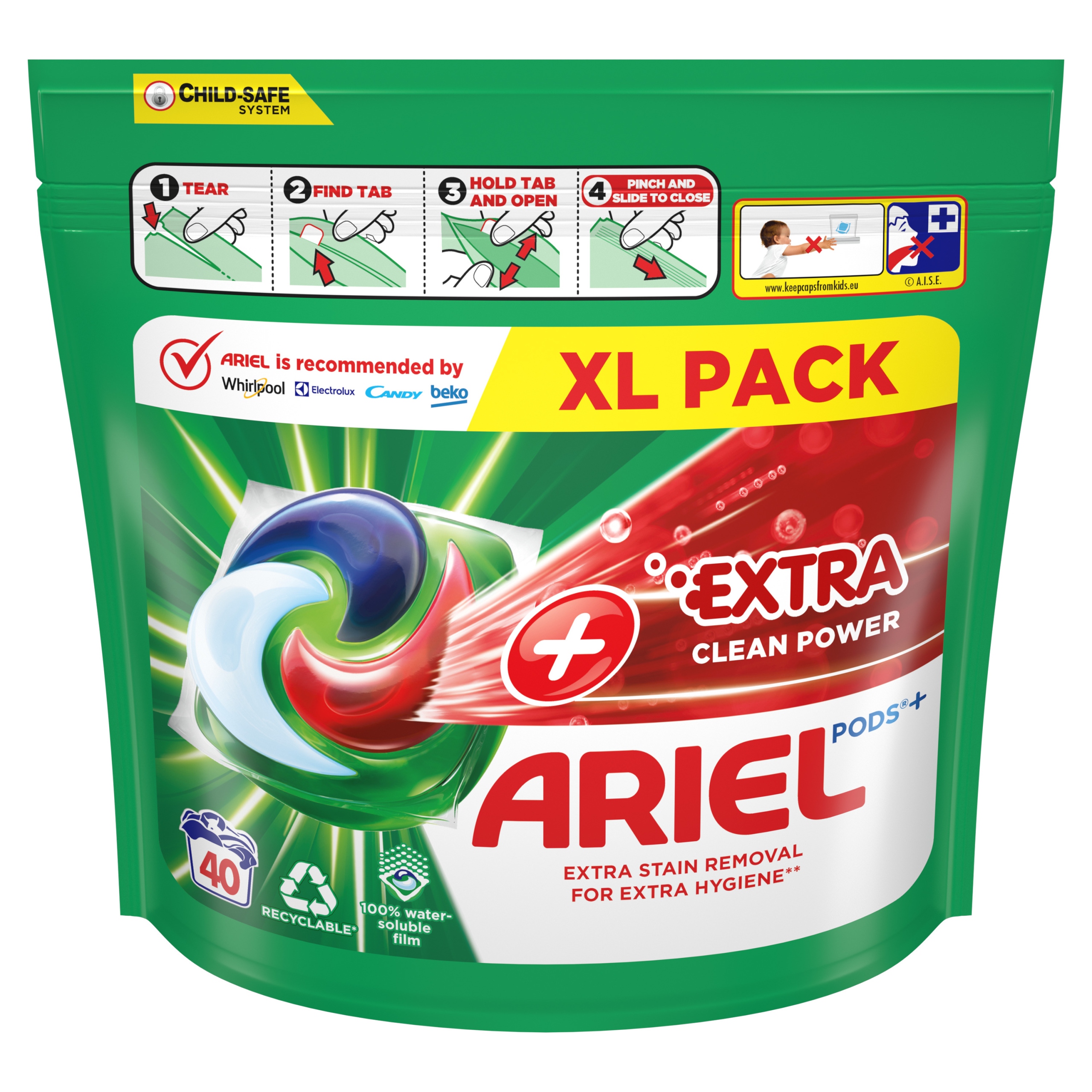 Levně Ariel Pods Kapsle na praní +Extra Clean Power 40 ks