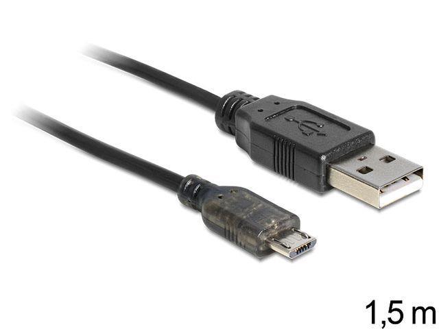 Kabel Delock 83272 Usb microUSB typ B 1,5 m czarny