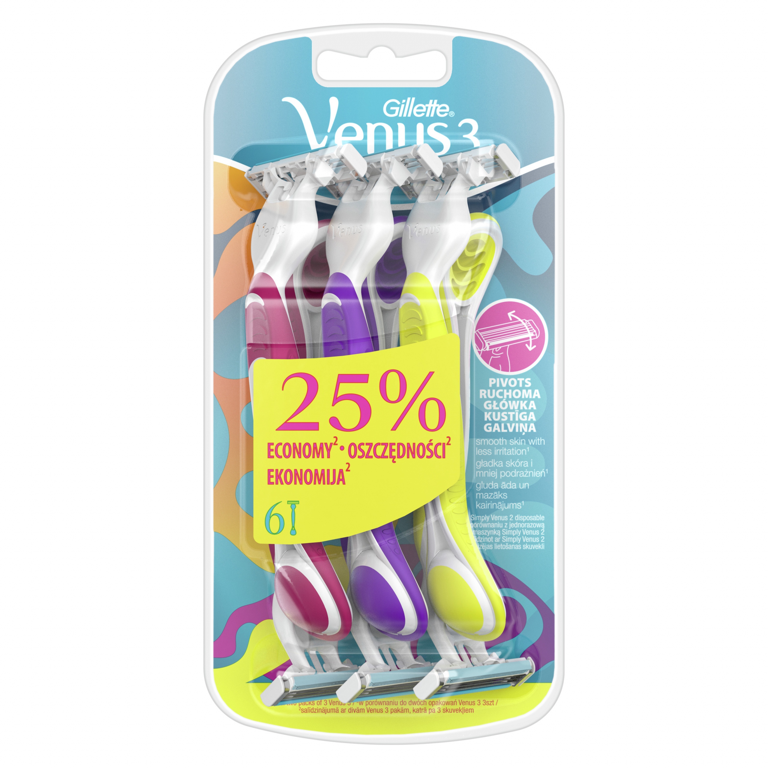 Gillette Venus 3 Colors Maszynki do golenia jednorazowe