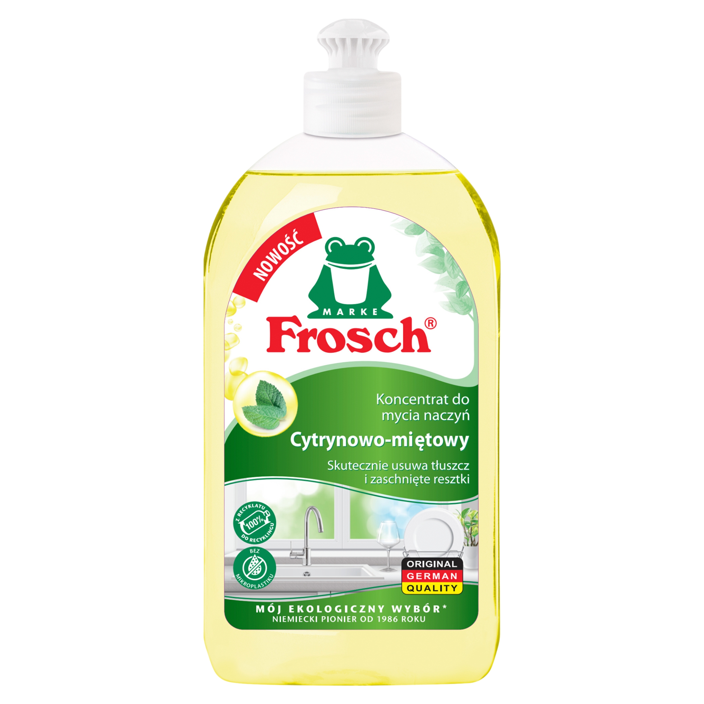 Levně 5X Frosch Tekutý prostředek na mytí nádobí citronovo-mátový, 500 ml