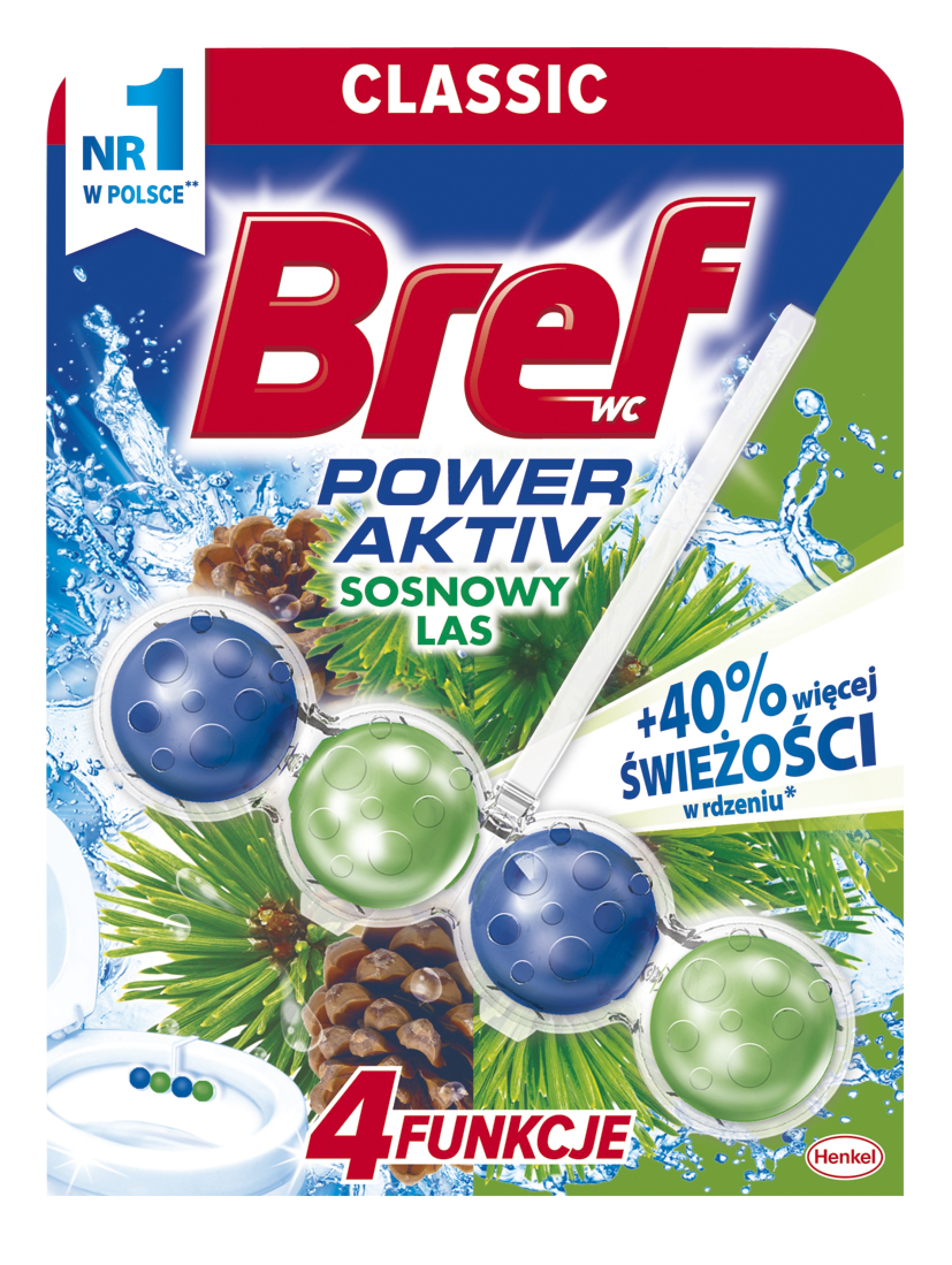 Levně 9X Bref Power Activ 50G Přívěsek na Wc Pine