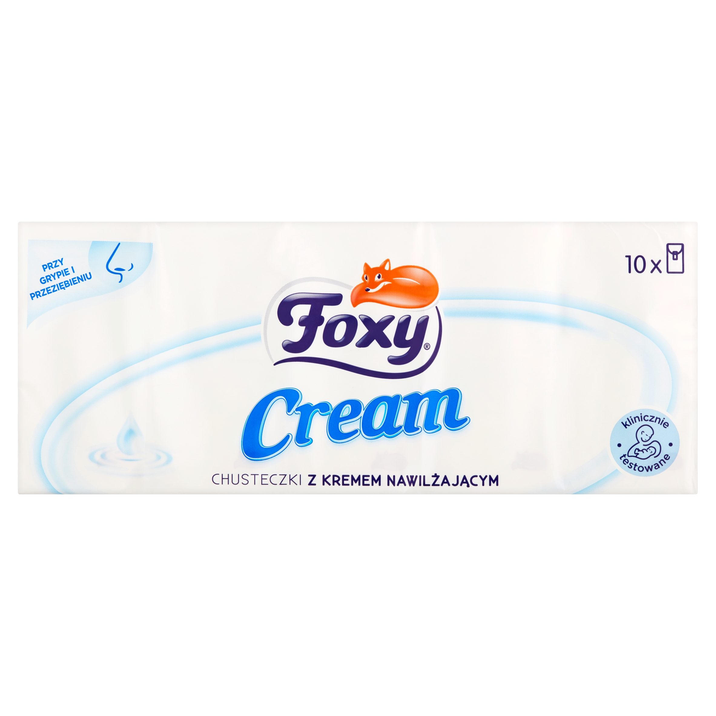 

Chusteczki Higieniczne Foxy 10 Krem Nawilżający