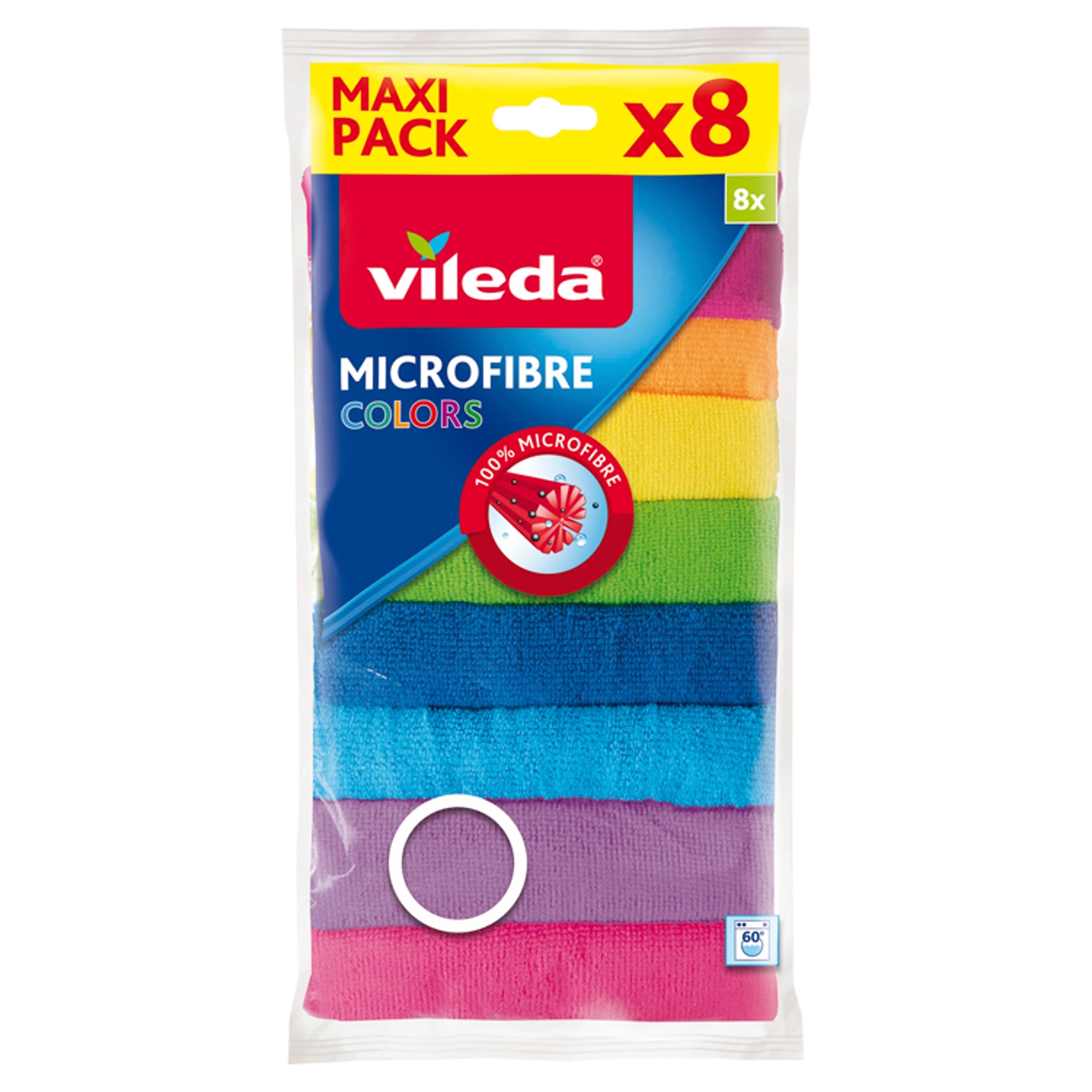 Levně 2x Ścierka mikrofibra (mikrofaza) Vileda w opakowaniu 8 szt. wielokolorowy