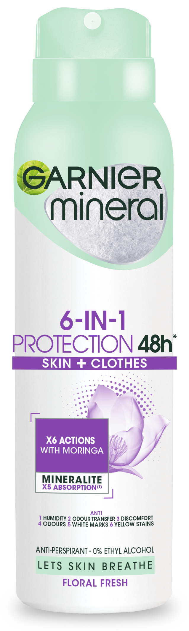 Garnier Mineral P6 Floral antiperspirant ve spreji pro ženy, 150 ml