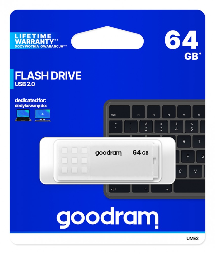 

Pendrive GoodRam UME2 64GB Usb 2.0 biały