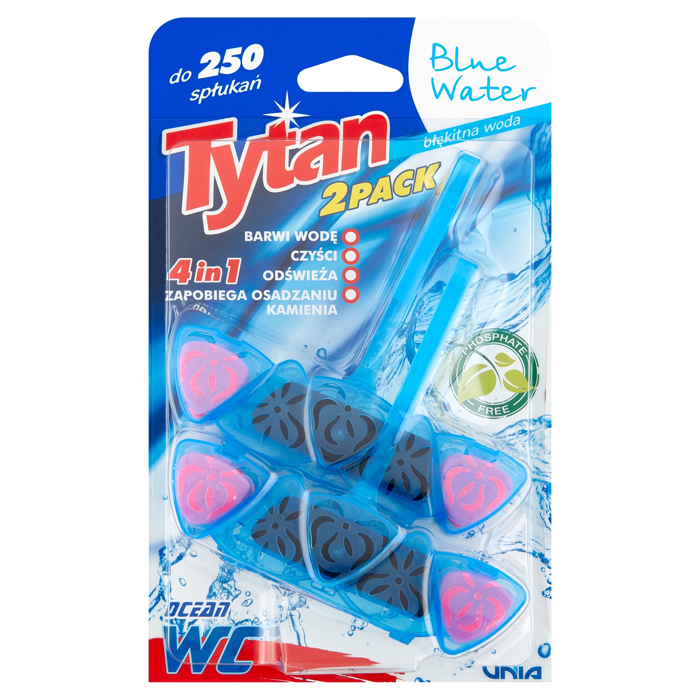 

4w1 Kostka toaletowa Do Wc Tytan Blue Water 2x40g