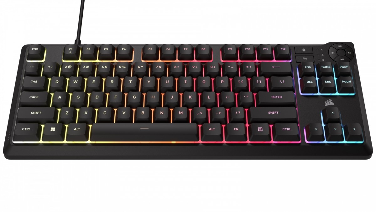 CORSAIR K55 CORE TKL RGB Gaming Keyboard, Backlit Zoned RGB LED, Rubberdome — 11