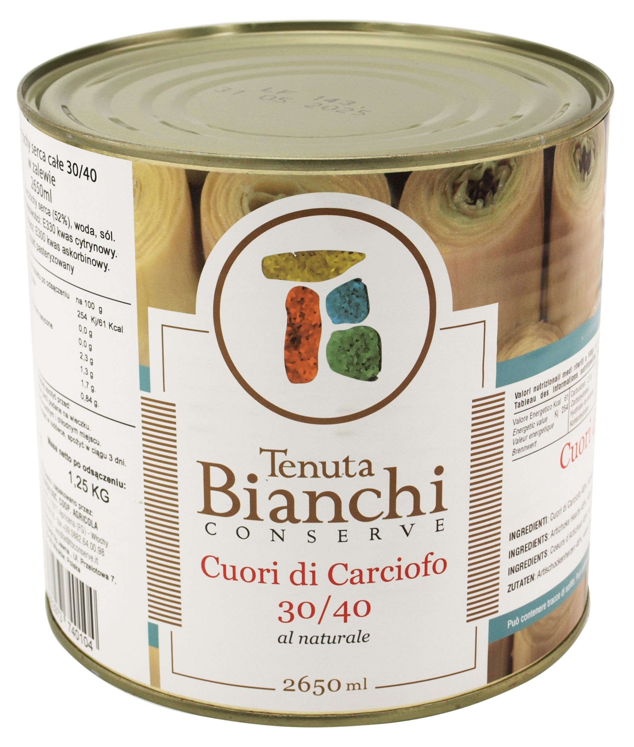 Levně Artyčoky srdce 2650 ml Tenuta Bianchi