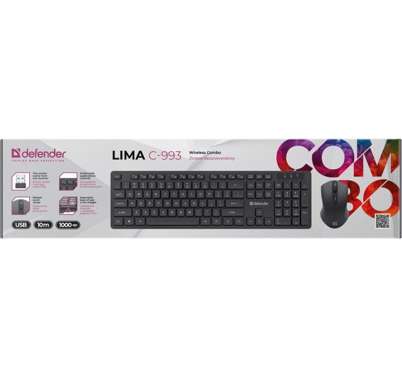 KLAWIATURA DEFENDER LIMA C-993 RF (klawiatura+mysz) — 14