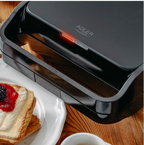 Opiekacz do Kanapek 2 w 1 Adler AD 3070 Grill Kontaktowy Czarny