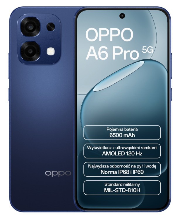 Smartfón Oppo A6 Pro 5G 8 Gb 256 Gb Dual Sim Nfc Modrý Stellar Black
