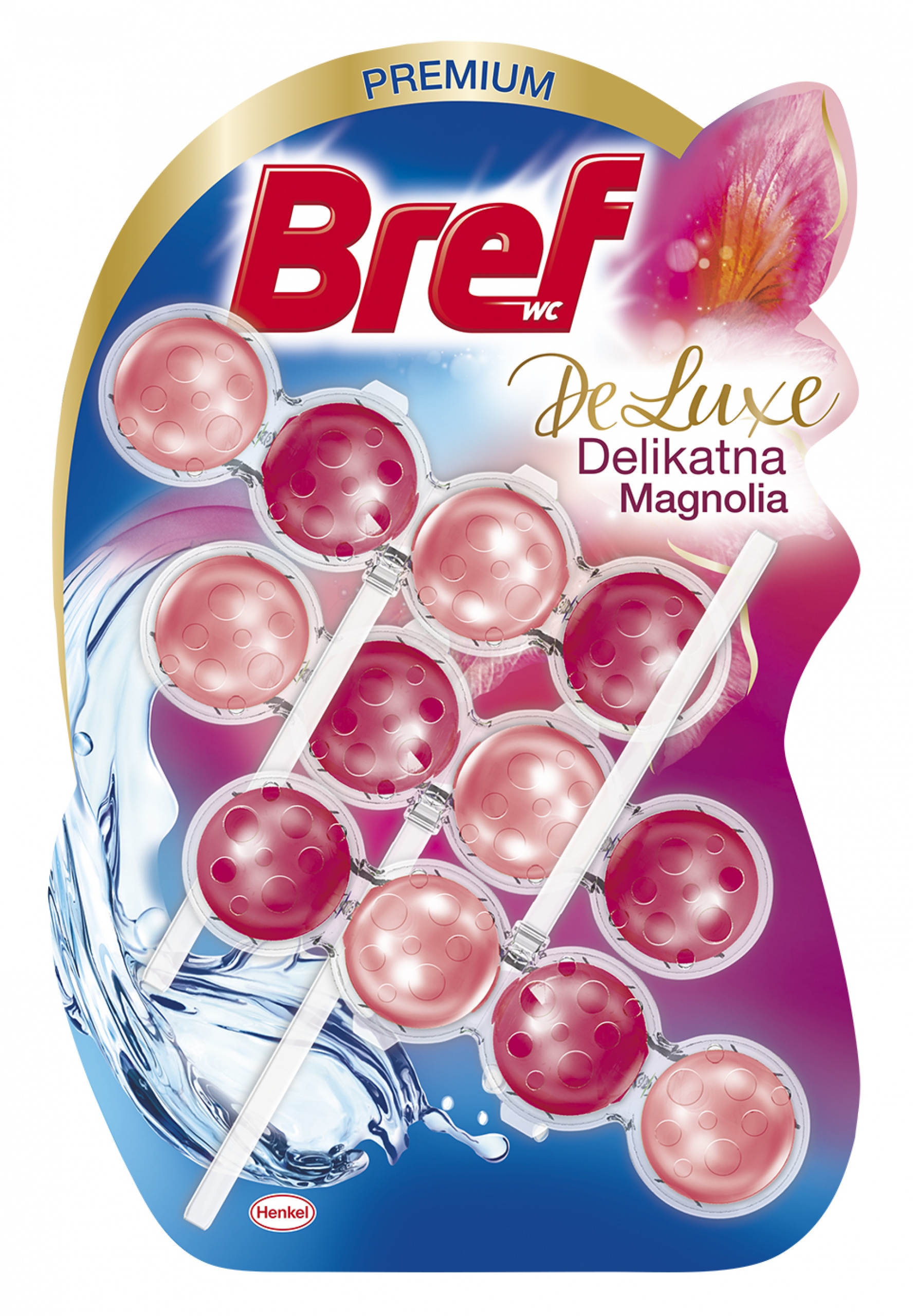 Levně 3x Wc kostky Bref Deluxe Jemná Magnolie 3x50 g