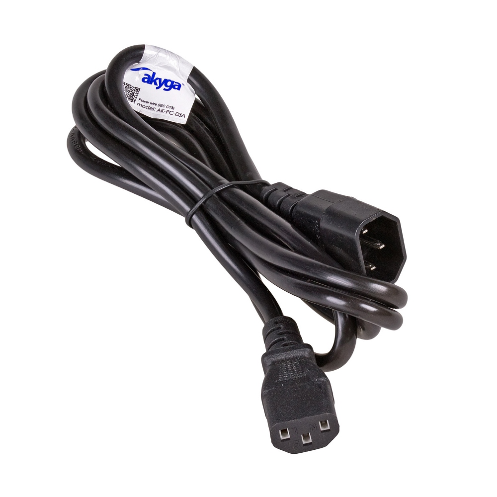 AKYGA Kabel zasilający Akyga AK-PC-03A przedłużacz CCA IEC C13 / C14 1.8 m — 10