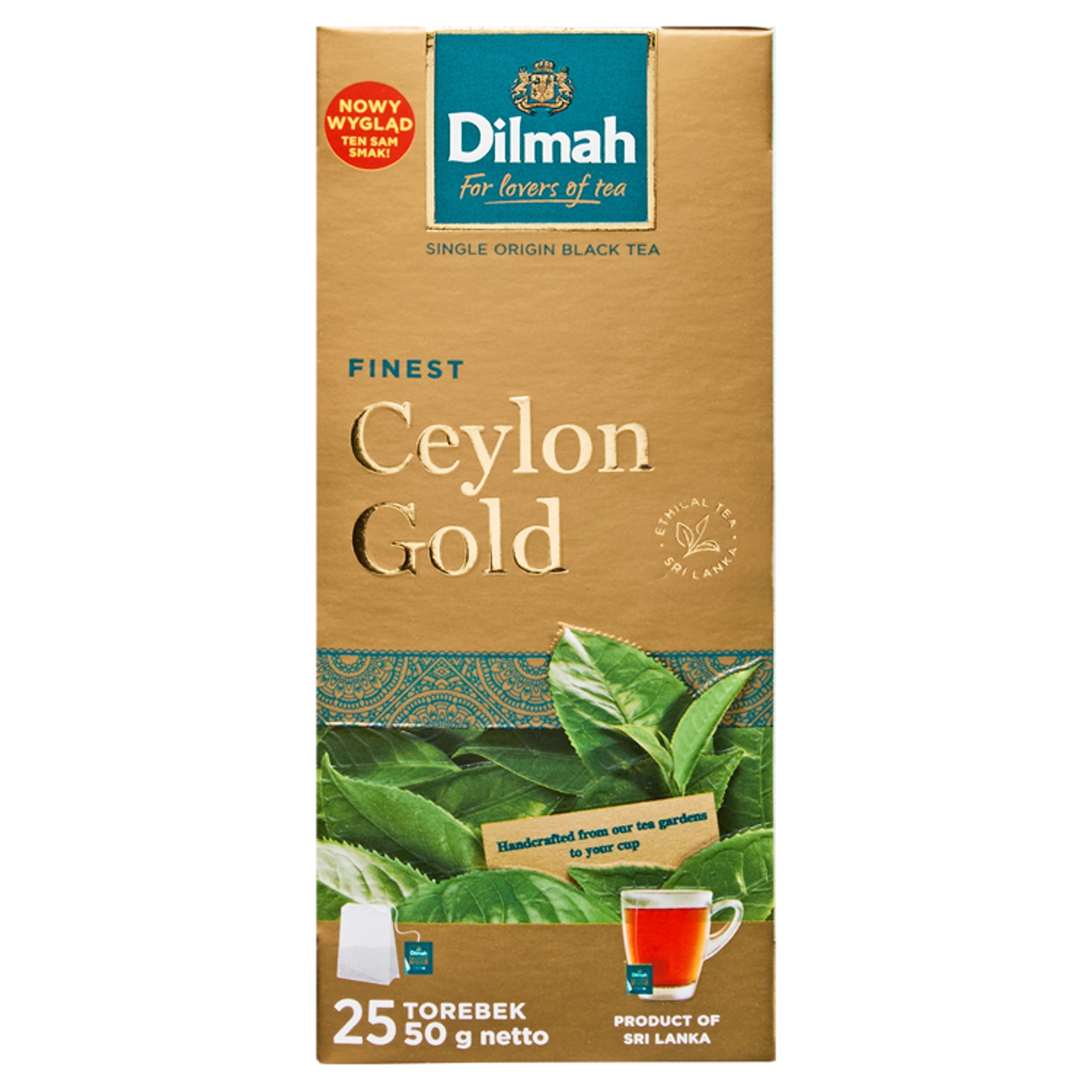 Levně Dilmah Finest Ceylon Gold Klasický černý čaj 25 x 2