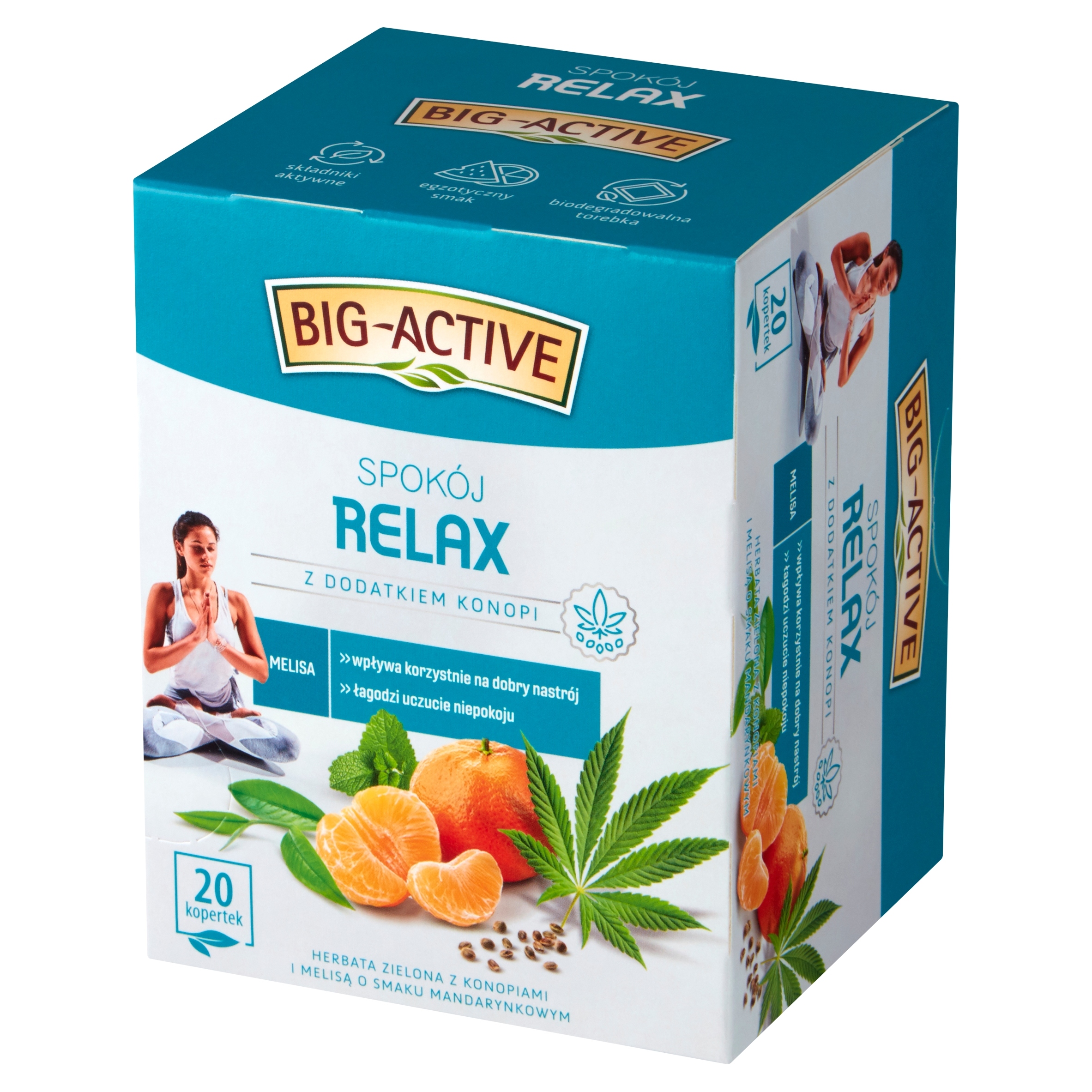 Levně Big-Active Čaj Zelený Relax s přídavkem konopí (20 x 1,5 g) 30 g