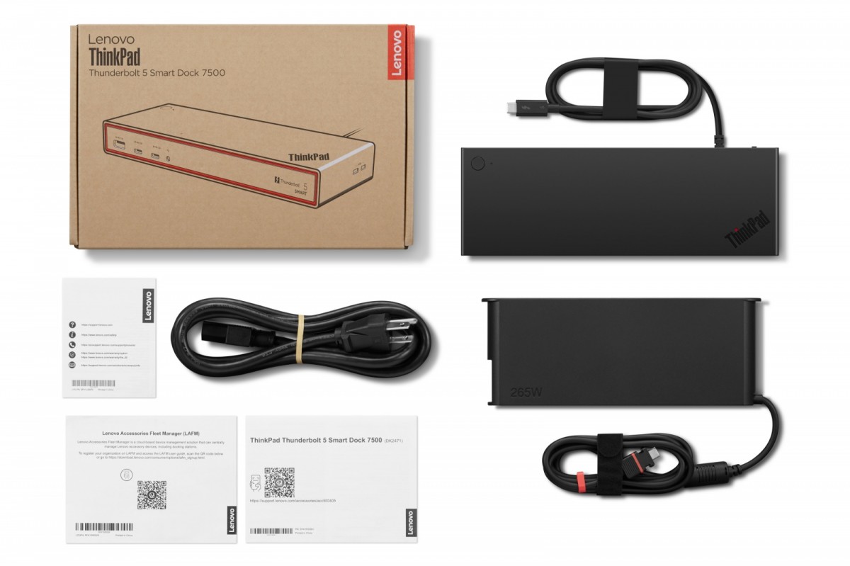 Lenovo ThinkPad Thunderbolt 5 Dock 7500 Zasilanie 265W, 8K Uhd