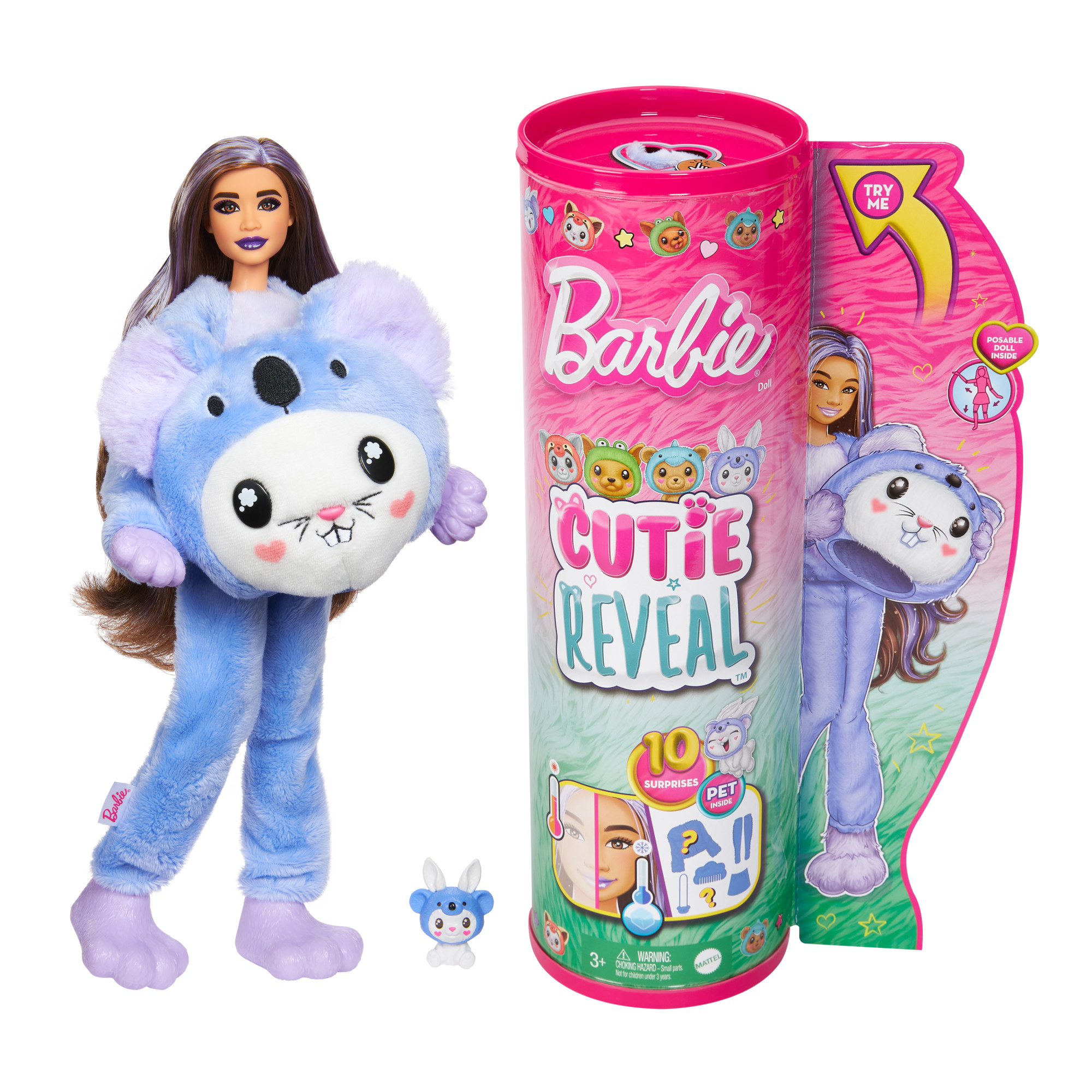 BARBIE CUTIE REVEAL LALKA W PRZEBRANIU KRÓLICZKA KOALI HRK26