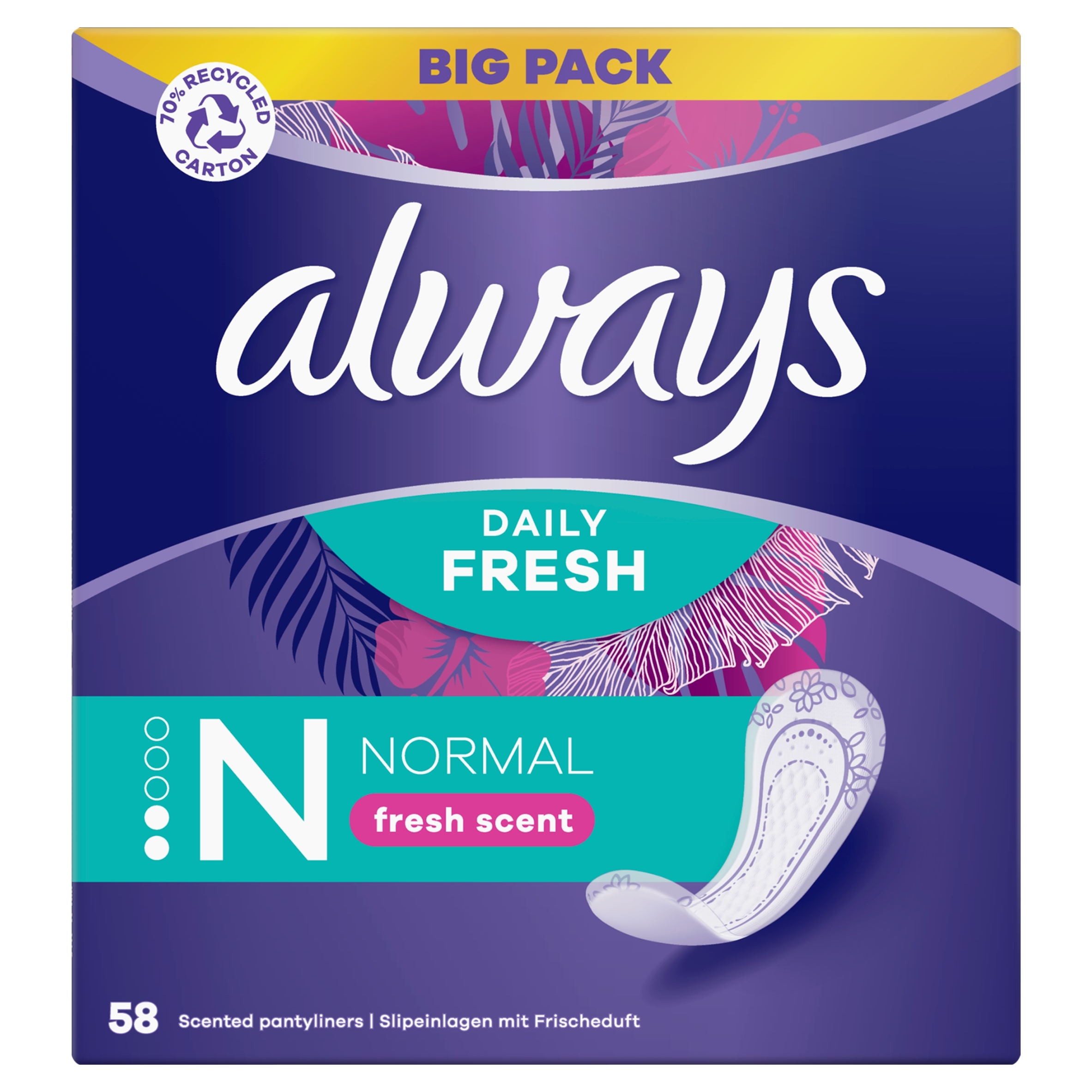 Always Daily Fresh Normal Wkładki higieniczne Fresh scent 58 szt