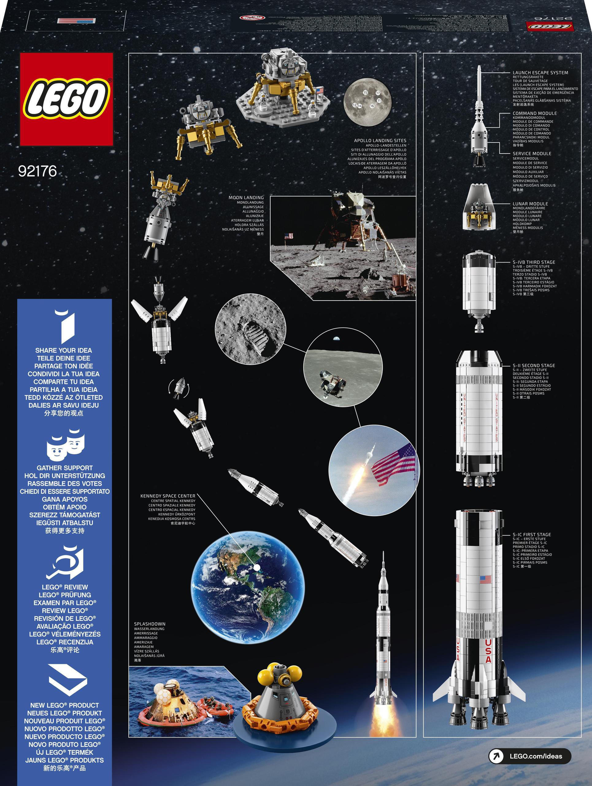 KLOCKI LEGO IDEAS 92176 RAKIETA NASA APOLLO SATURN V 1969 EL NOWE PREZENT Liczba elementów 1969 szt.