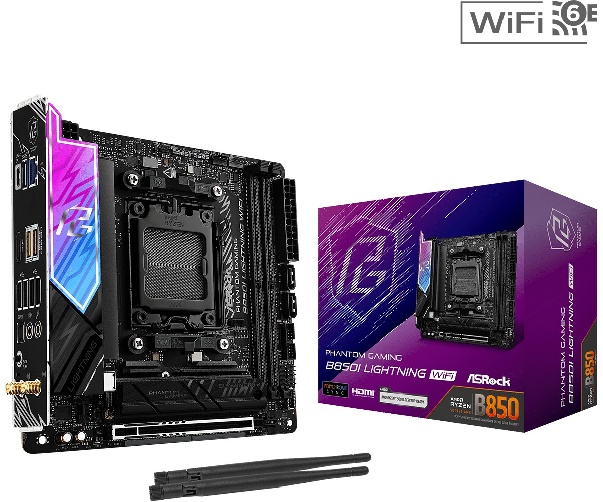 ASROCK B850i Lightning WiFi mini-ITX AM5 DDR5 — 9