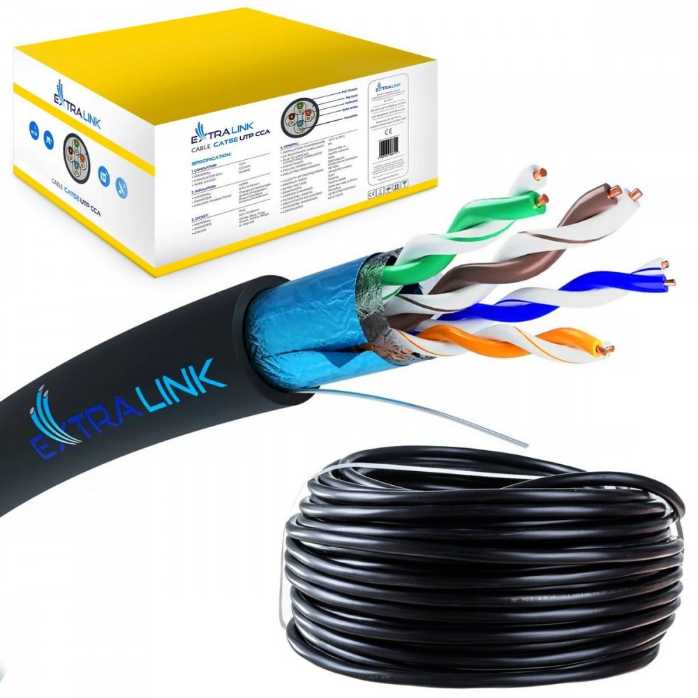 Lan kabel CAT5E Ftp F/utp Externí síťový kroucený kabel 100M 100% Měděný