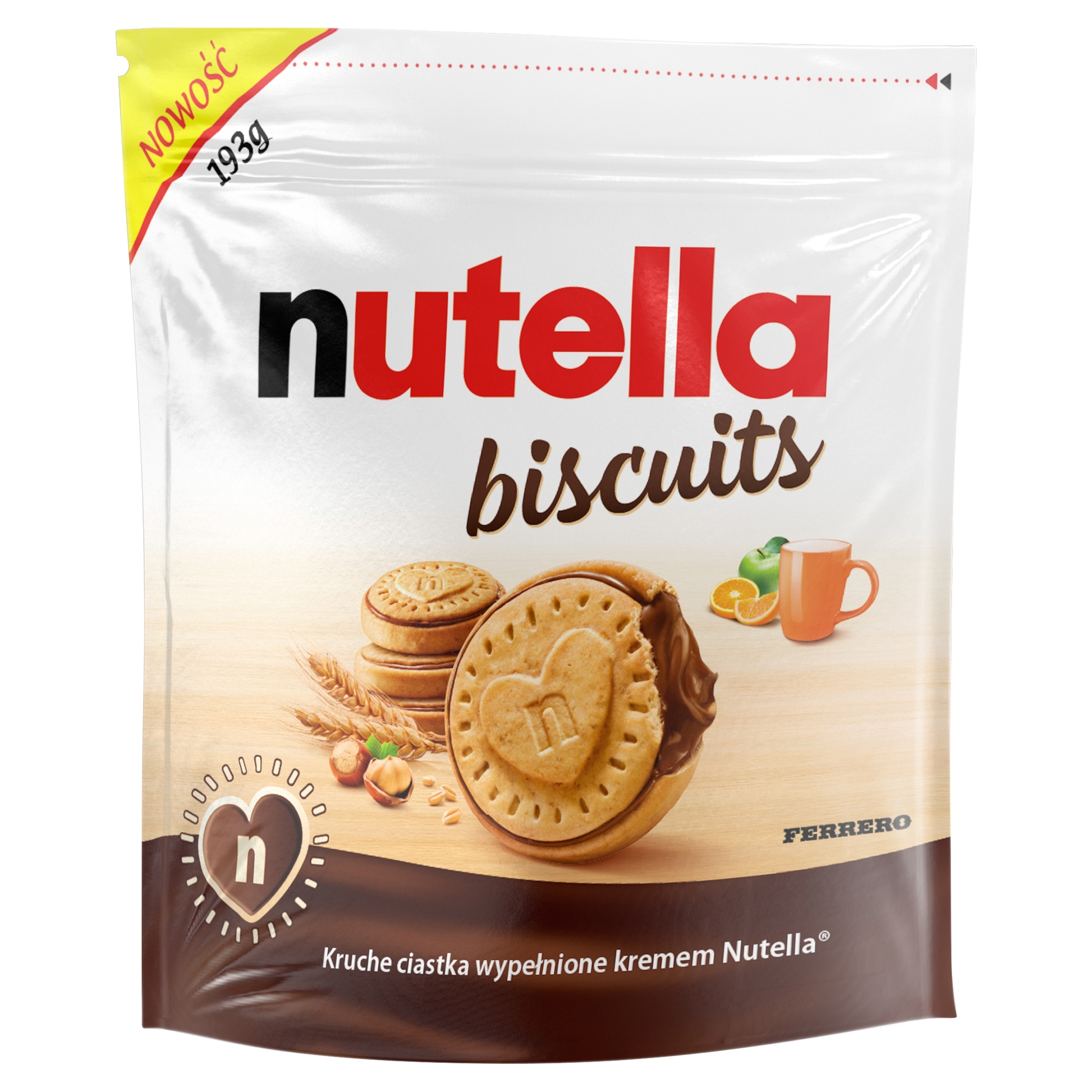Levně Nutella Biscuits Křehké sušenky plněné krémem 193 g