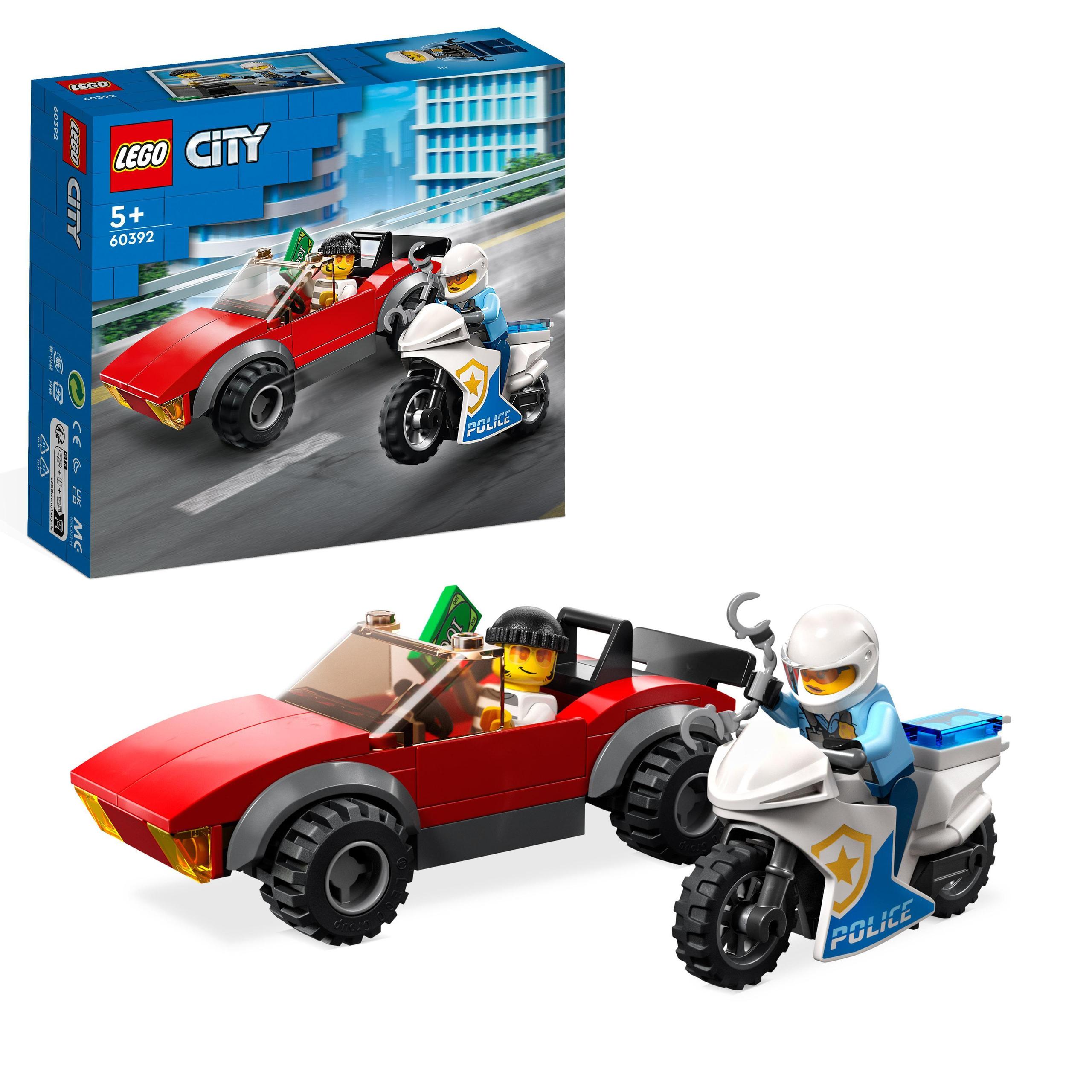 Lego City 60392 Motocykl policyjny pościg za samochodem