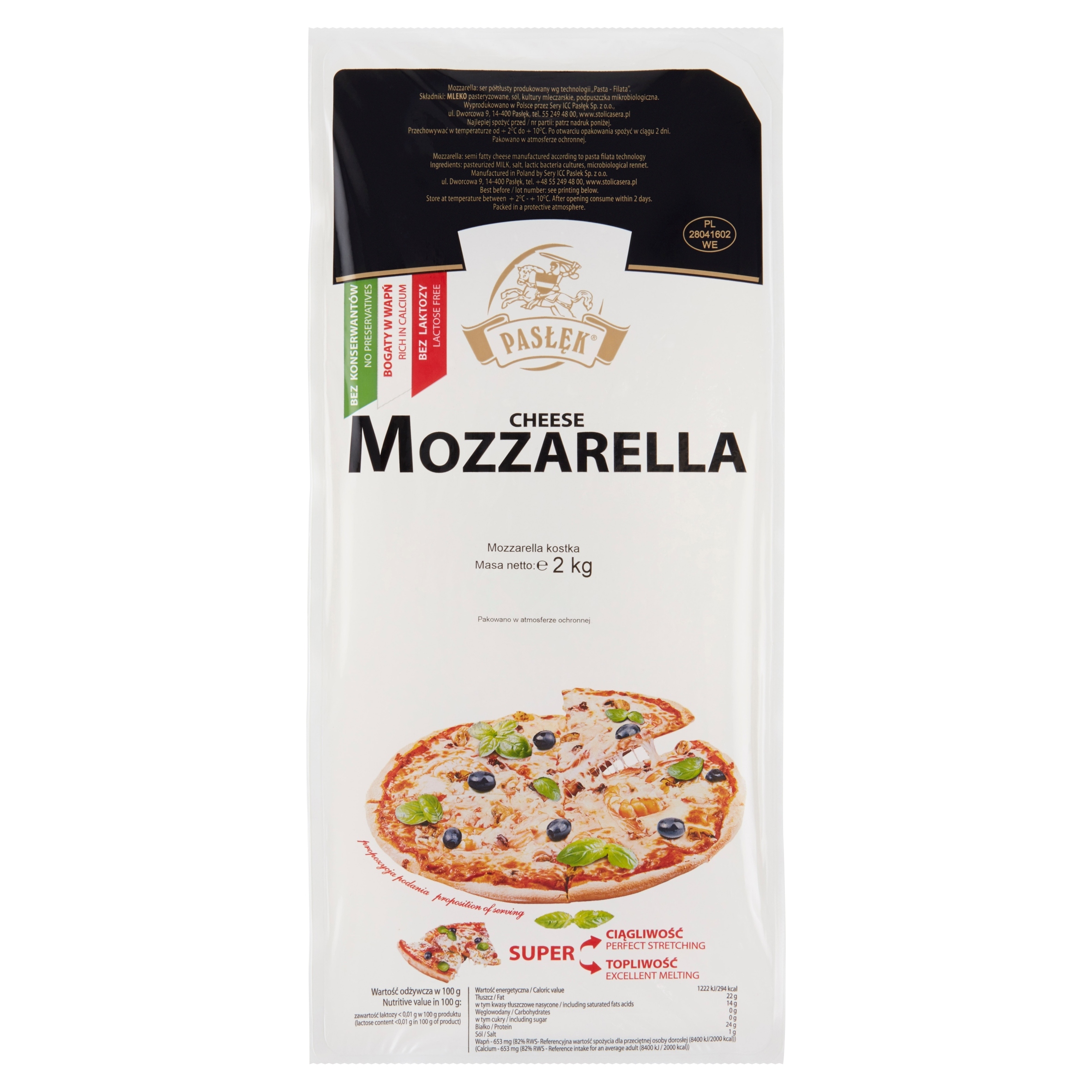 Levně Pasłęk Mozzarella kostka 2 kg