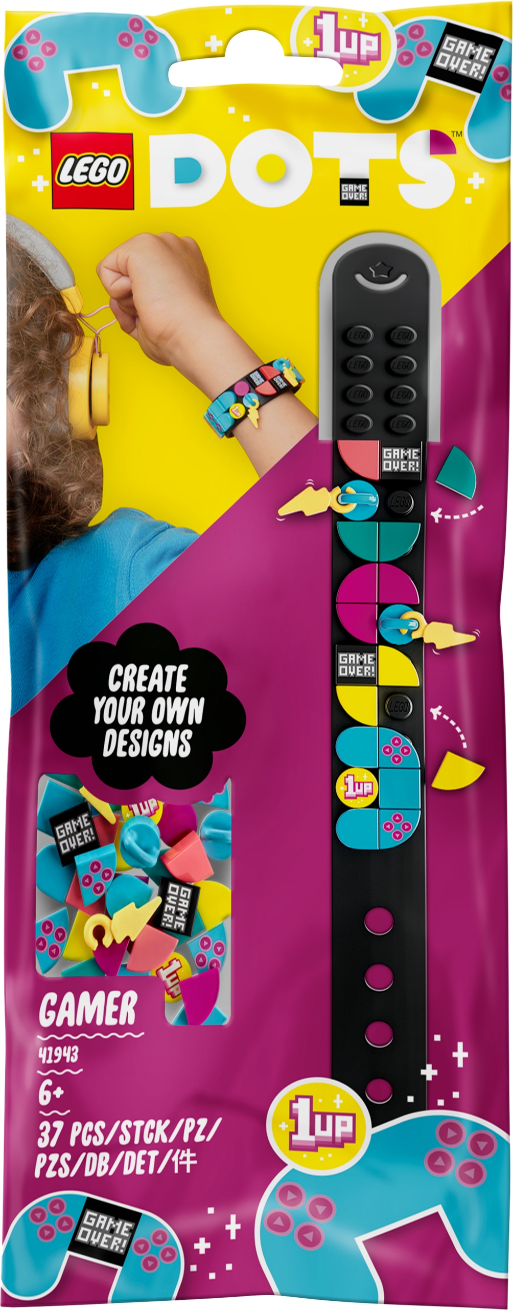 Lego Dots 41943 Gracz bransoletka z zawieszkami