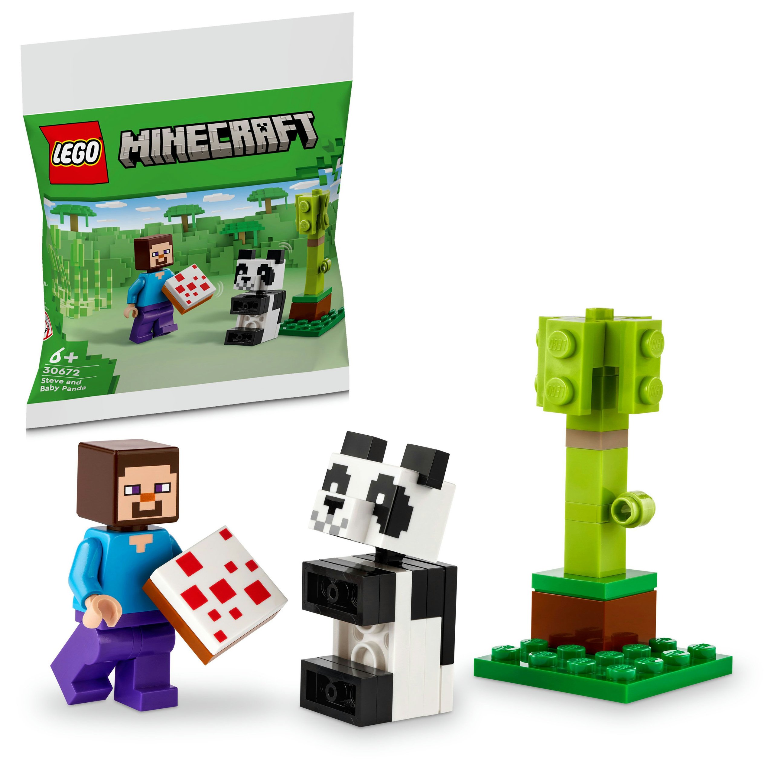 Lego 30672 Minecraft Steve a malá panda Originální Stavebnice Nové