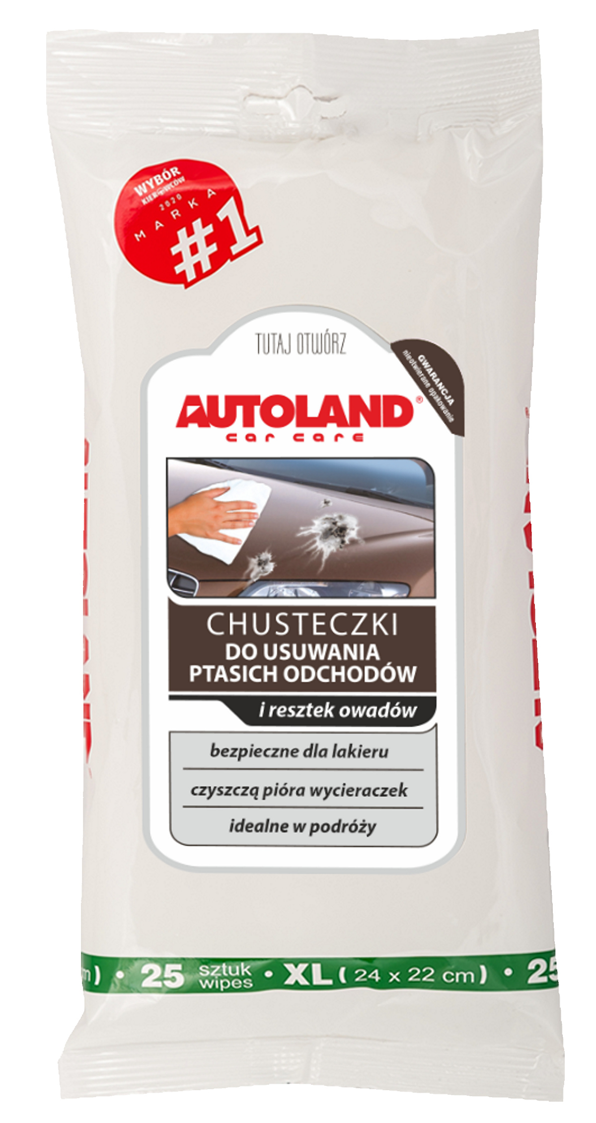 Autoland Chusteczki do usuwania ptasich odchodów resztek owadów 25szt