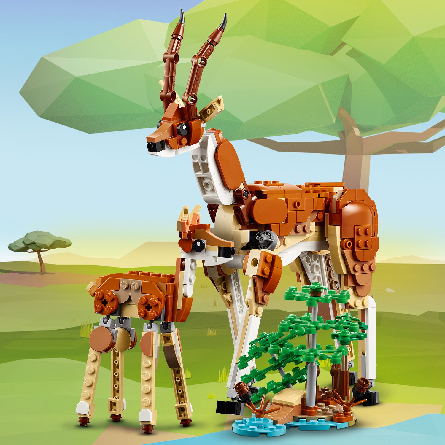 LEGO CREATOR 3W1 31150 ZWIERZĘTA SAFARI Żyrafa Gazele Lew 790 elementów Liczba elementów 780 szt.