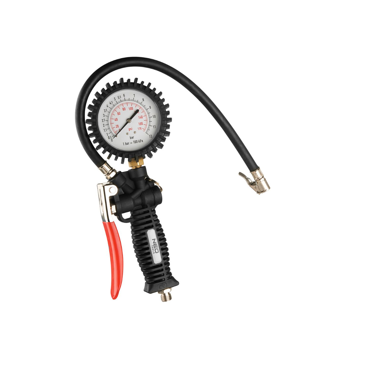 NEO TOOLS PISTOLET DO POMPOWANIA Z MANOMETREM O 80