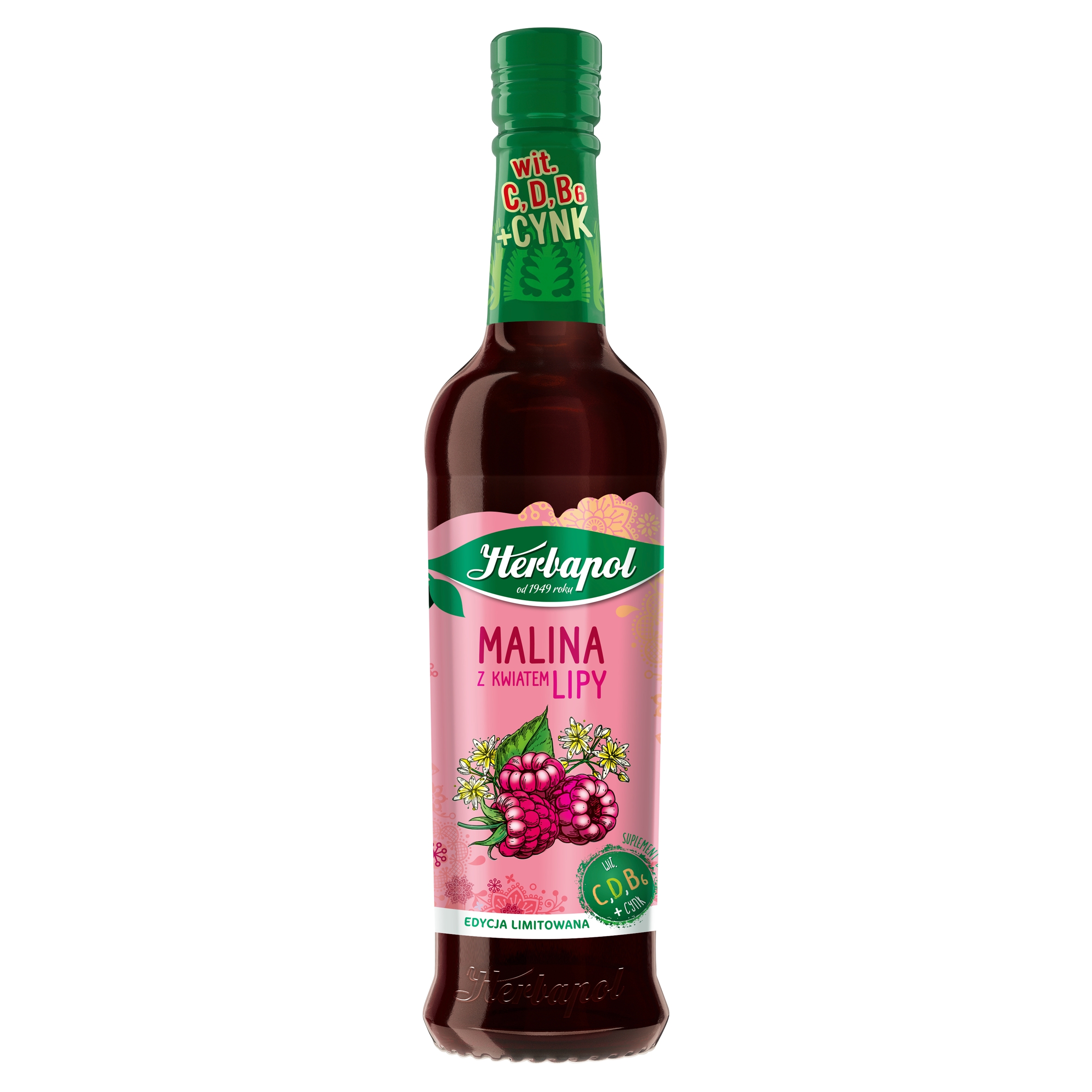 Levně Herbapol Malina sirup s lipovým kvaitem 420 ml přírodní doplněk stravy