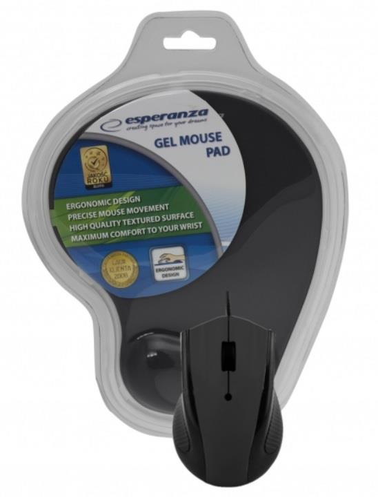 Mysz Bezprzewodowa 3D Optyczna Esperanza Usb W Zest. Z Podkł. Żelową Czarna