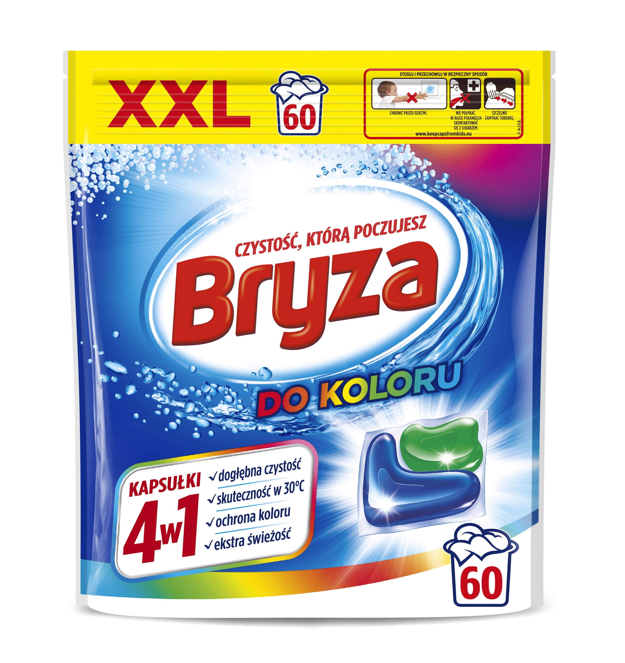Levně Bryza 4w1 Kapsułki do prania kolorów 60 szt