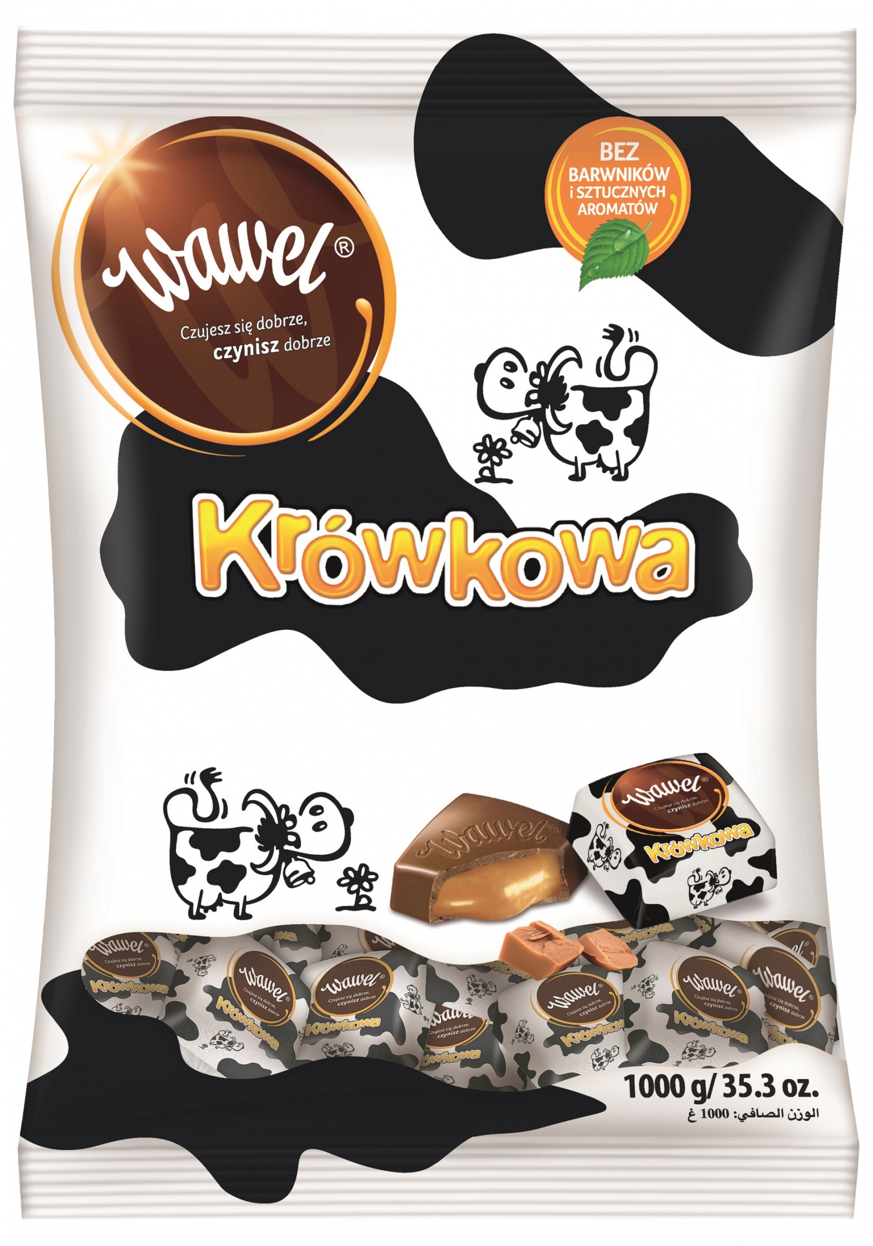 Levně Mléčné plněné čokoládky Wawel Bonbóny Krówki 1KG Giga Paka