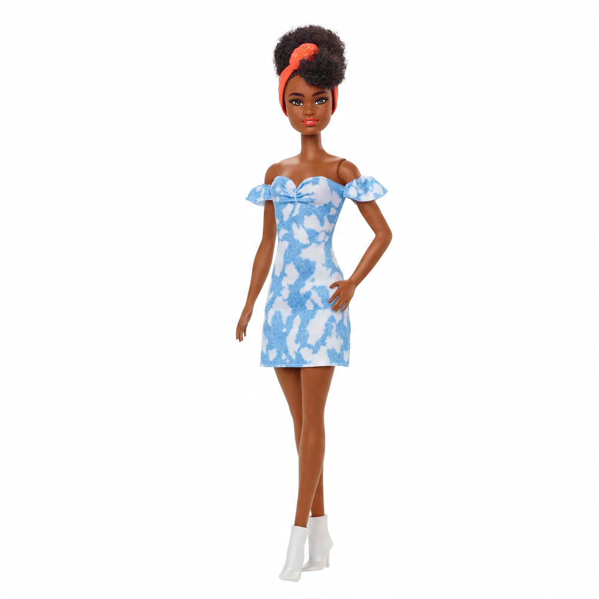 

Barbie Fashionistas Lalka Niebieska sukienka HBV17