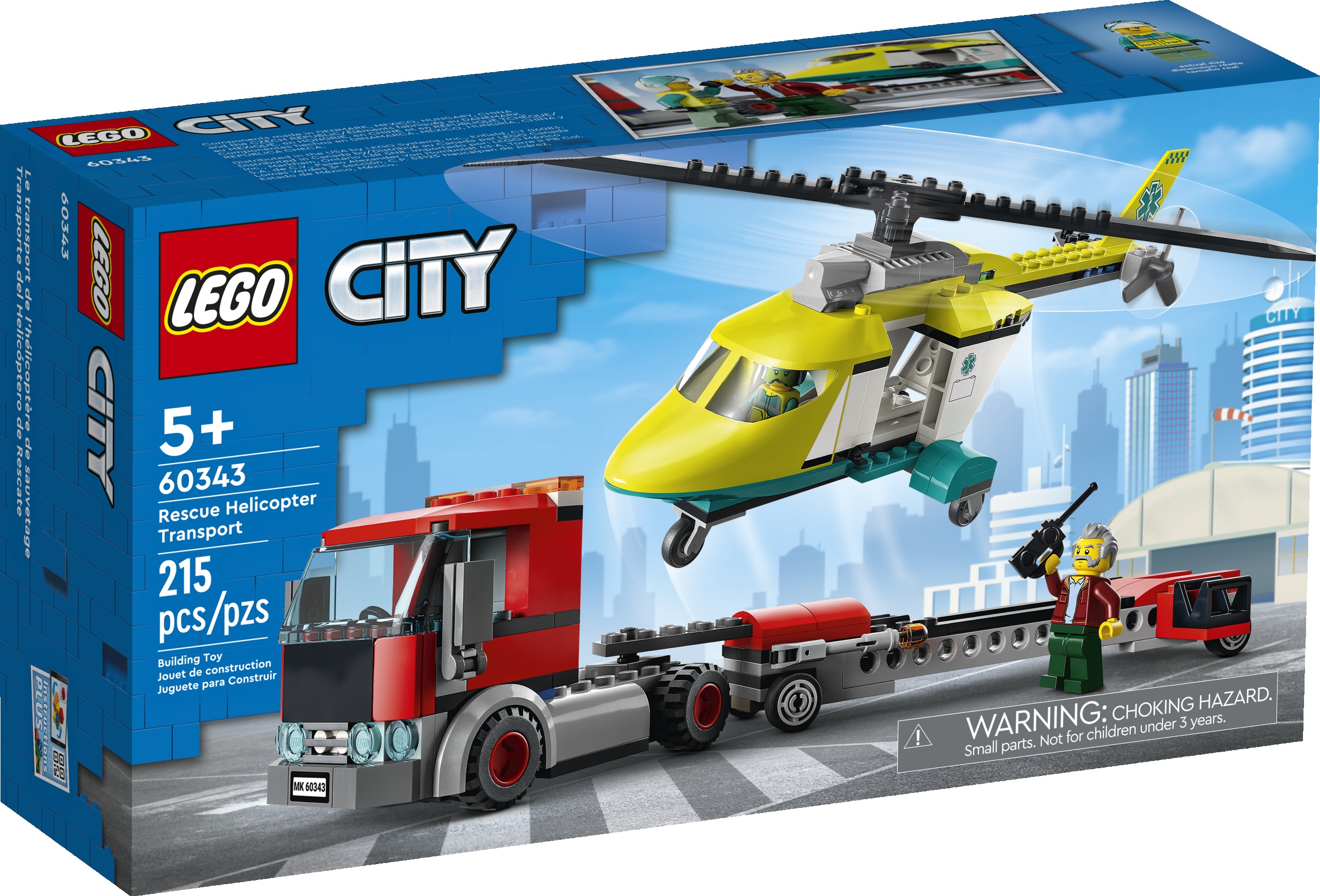Lego 60343 City Autopřepravník záchranářského vrtulníku Nové Stavebnice Originální